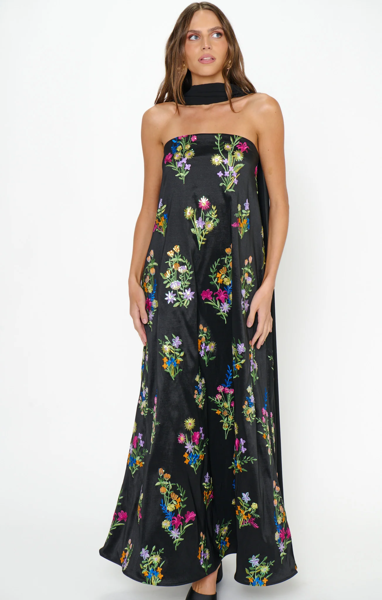 Riley Maxi Dress ~ Ethereal Sequins Black
