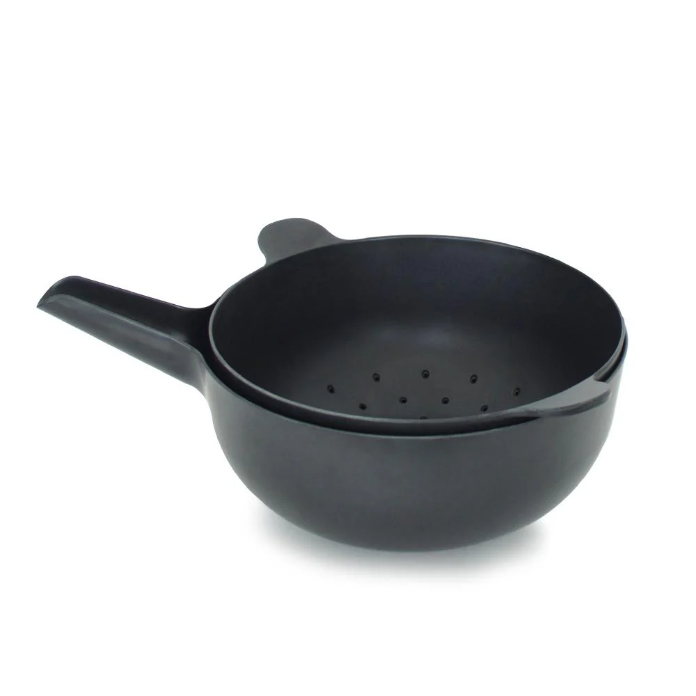 Vogeelle Large Mixing Bowl and Colander Set - Black