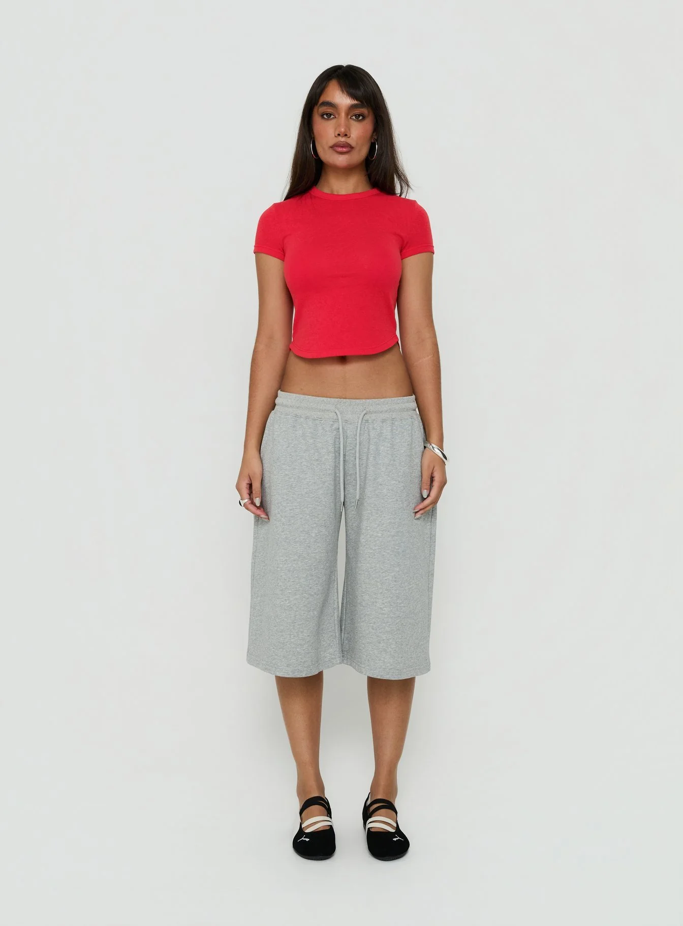 Peloma Saddle Hem Jersey Tee Red