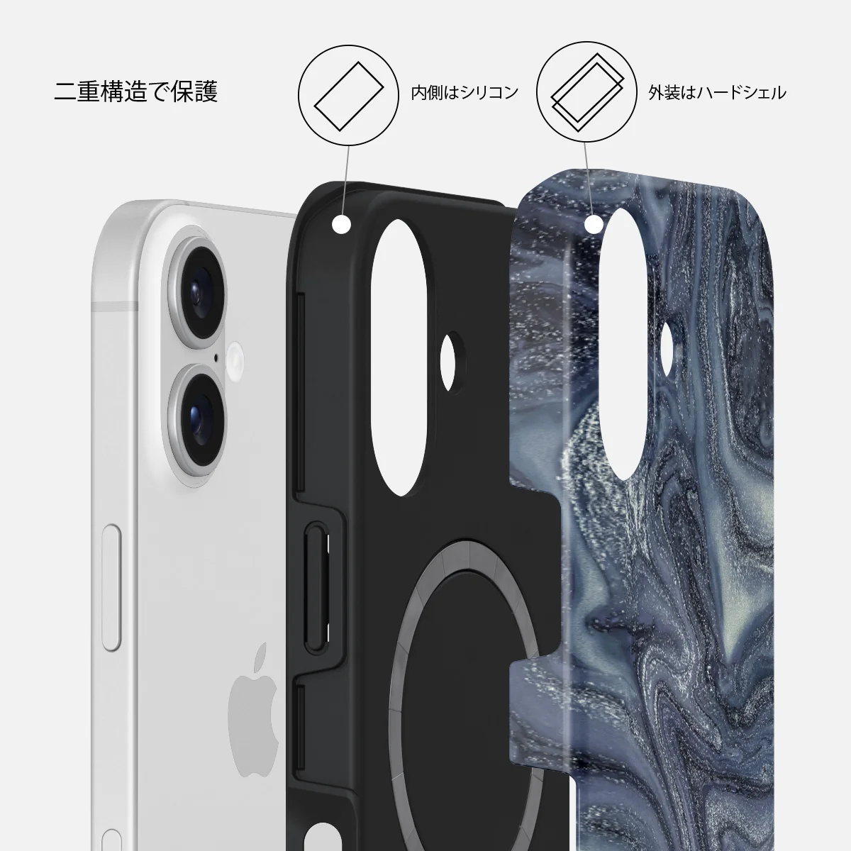 Navy Trench - iPhone 16 Plus ケース