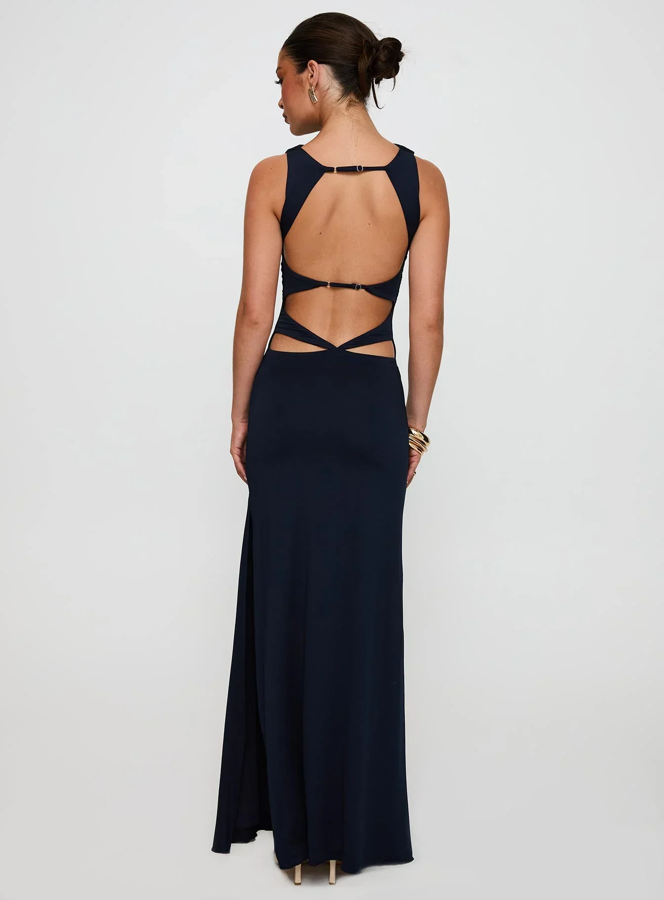 Undeniable Cut Out Maxi Dress Navy - luluinthesky