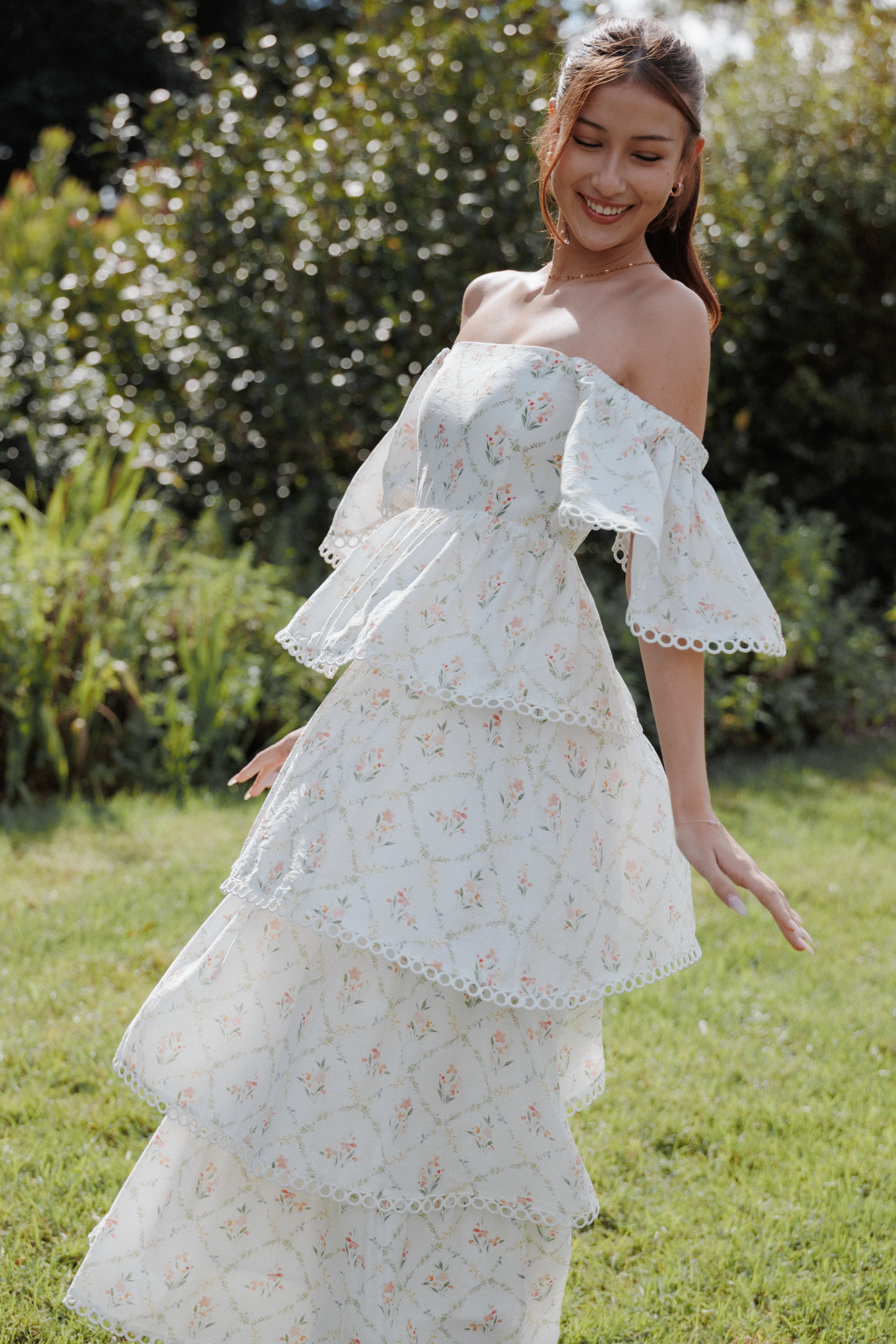 Chapel Maxi Dress - White Vintage Floral