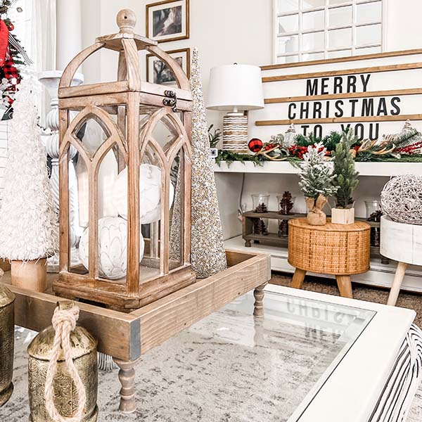 Cathedral Arched Wooden Candle Lantern