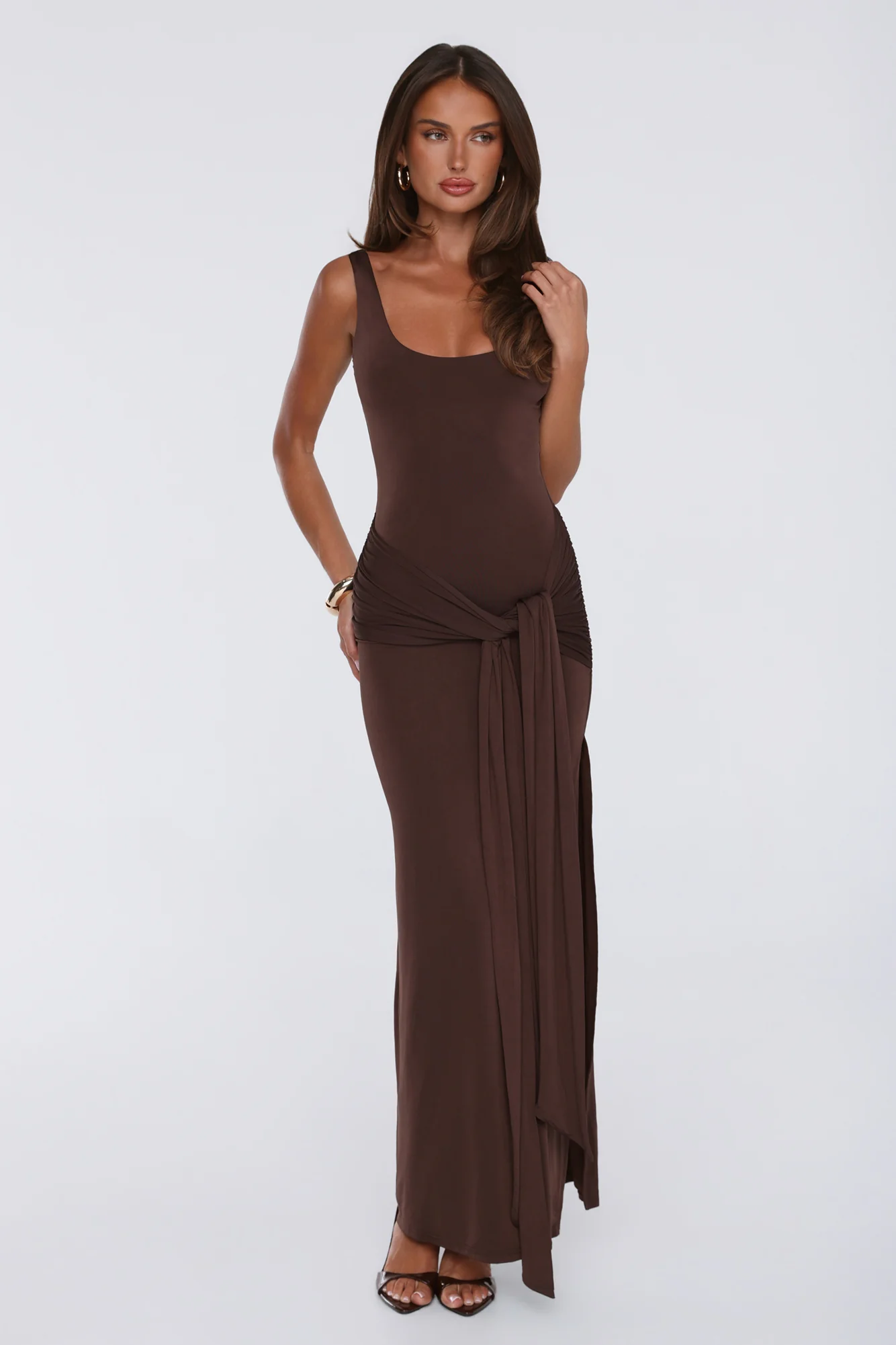 Maximum Style Maxi Dress Brown