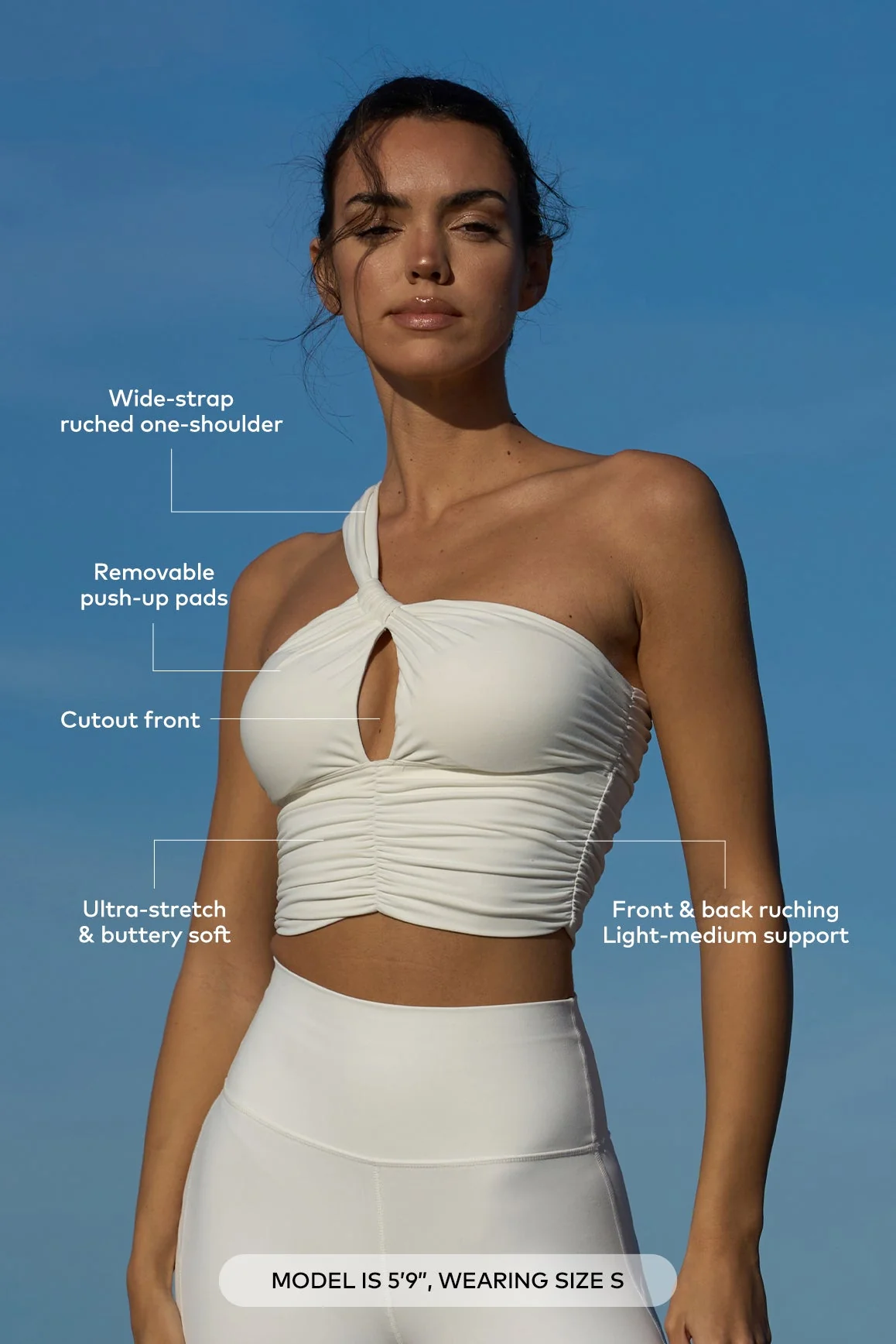 One Shoulder Ruched Bra