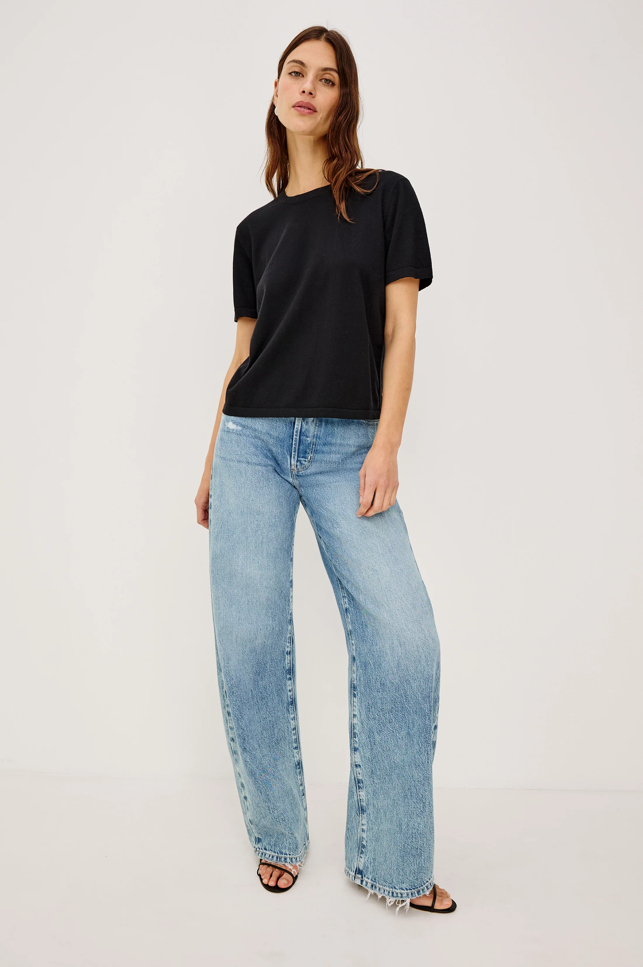 Cotton Cashmere T-Shirt - Black