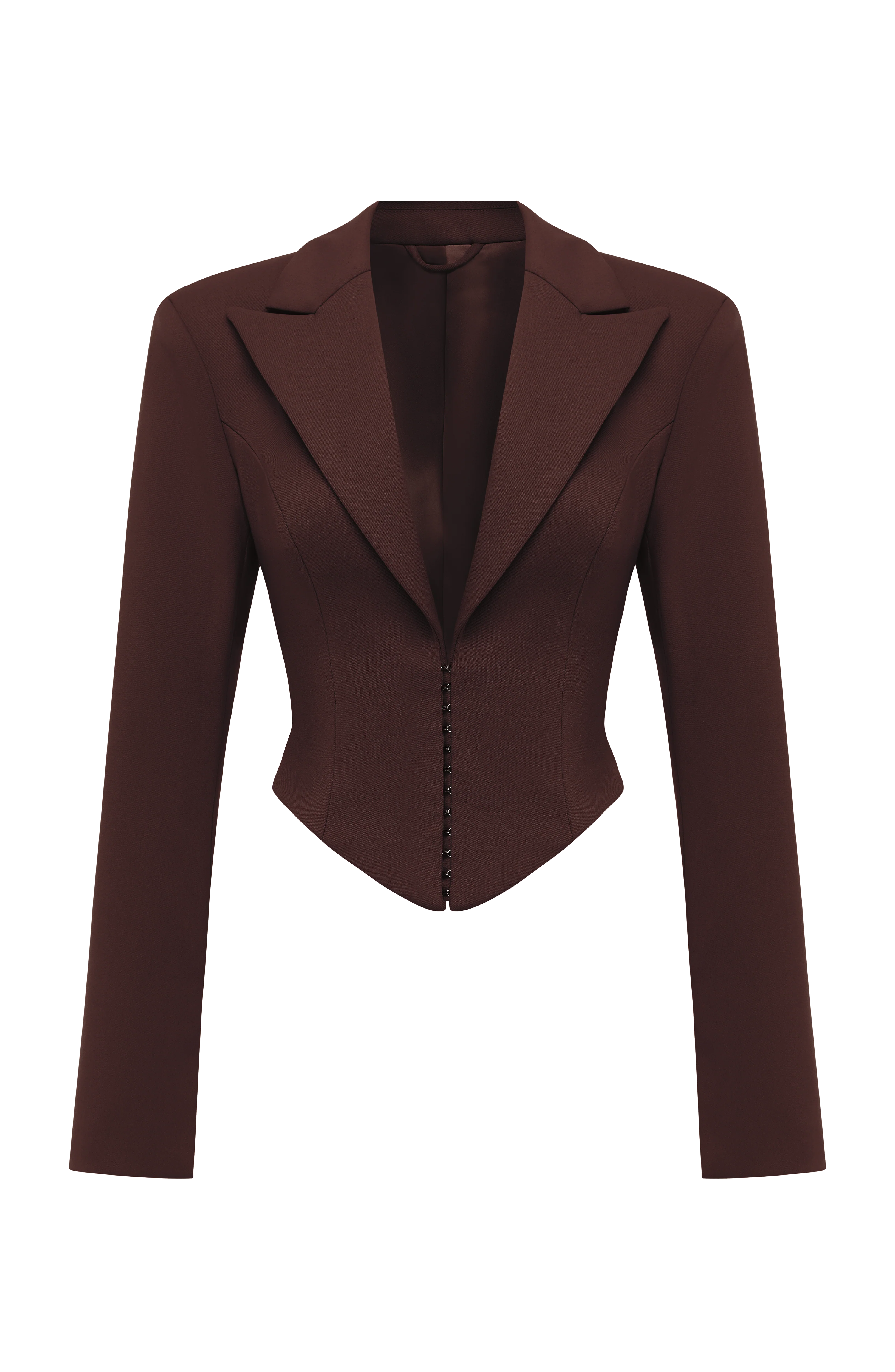 Agatha Cropped Blazer - Plum Brown
