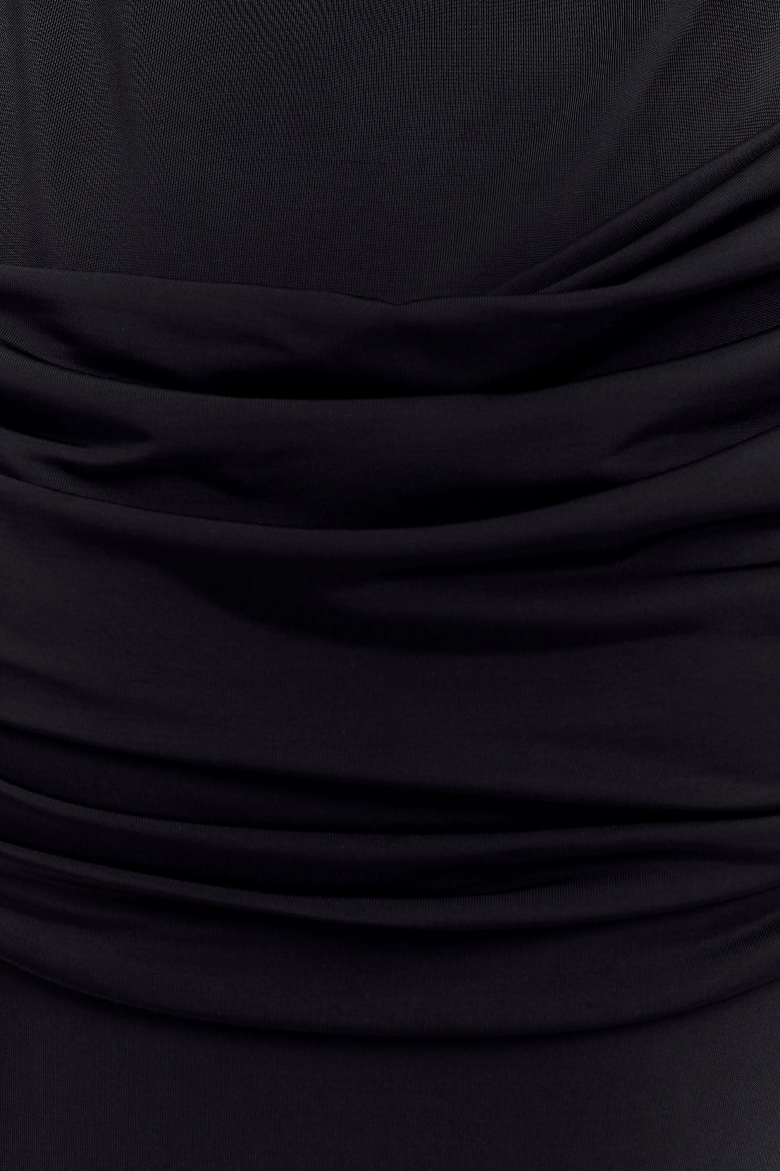 Henley Slinky Drape Maxi Dress - Black