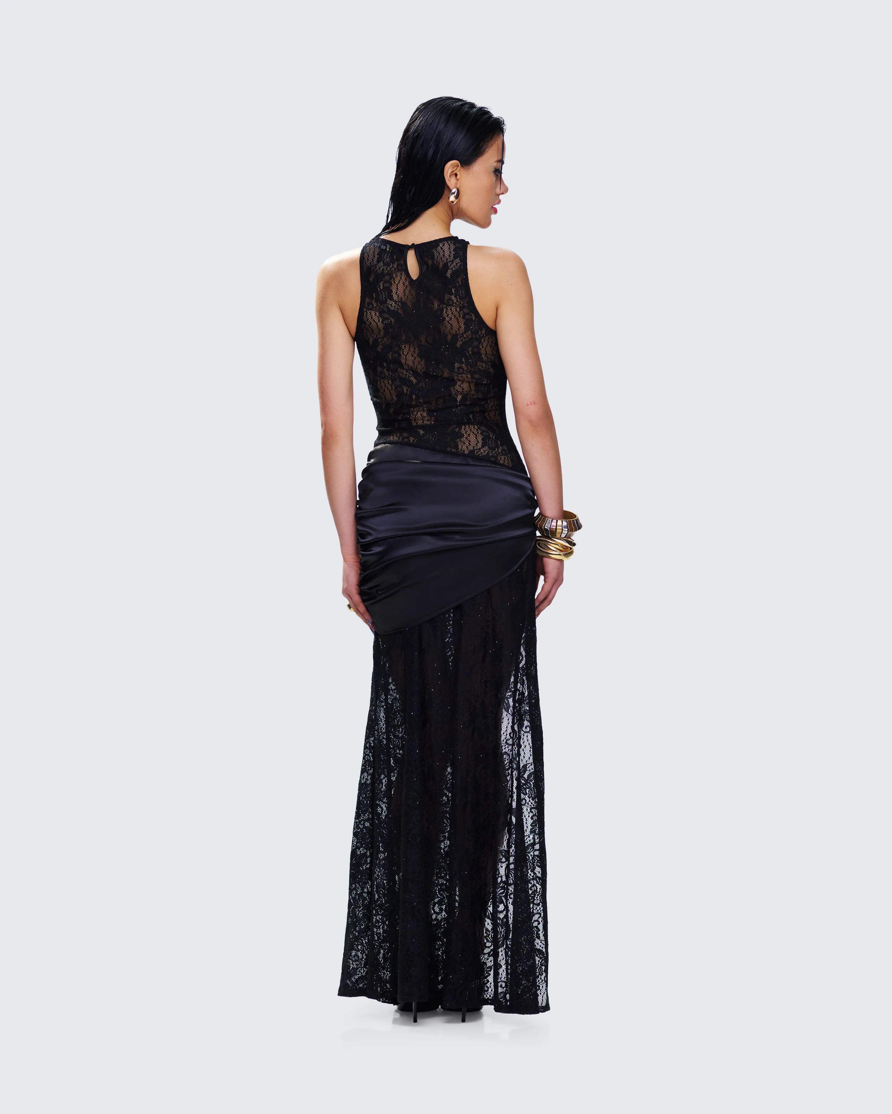 Lavinia Black Lace Cut Out Maxi Dress