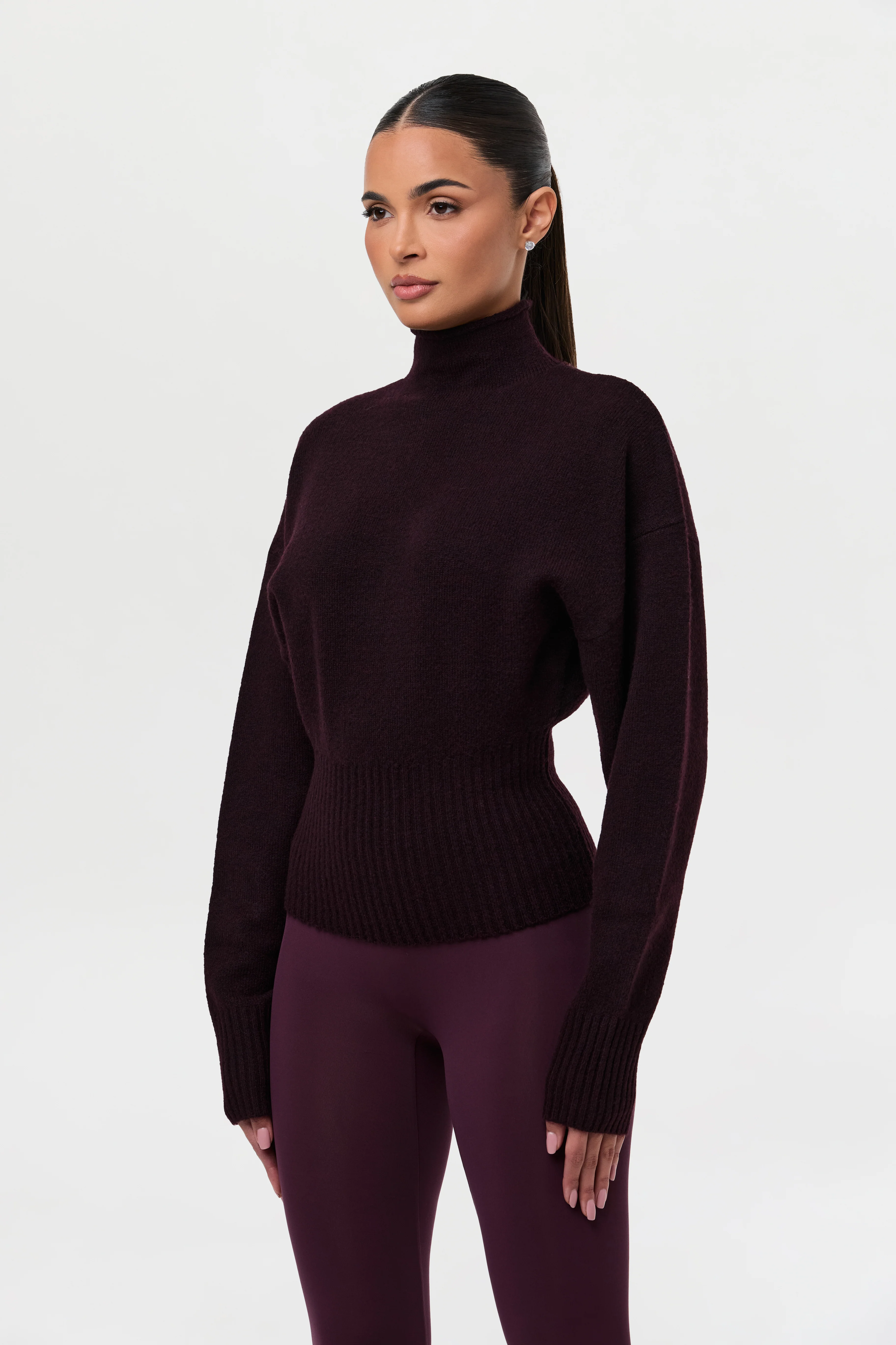 Ribbed-Knit Sculpt Sweater Top