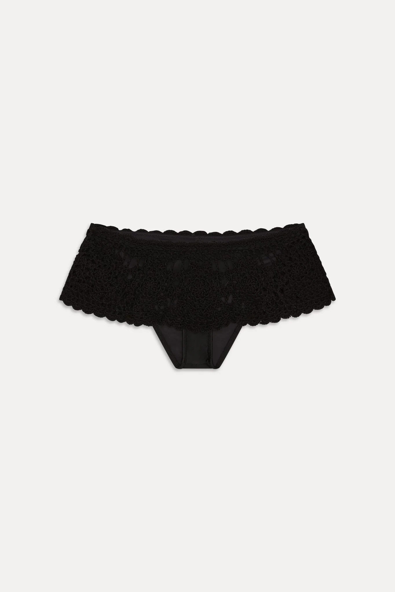 Shelly Crochet Shine Swim Skirt - Black