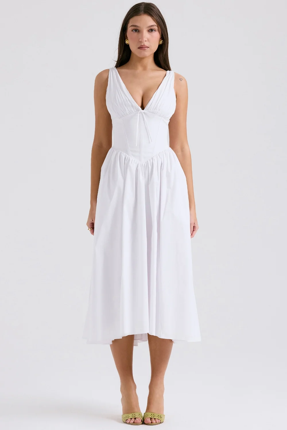White Cotton Corset Sundress