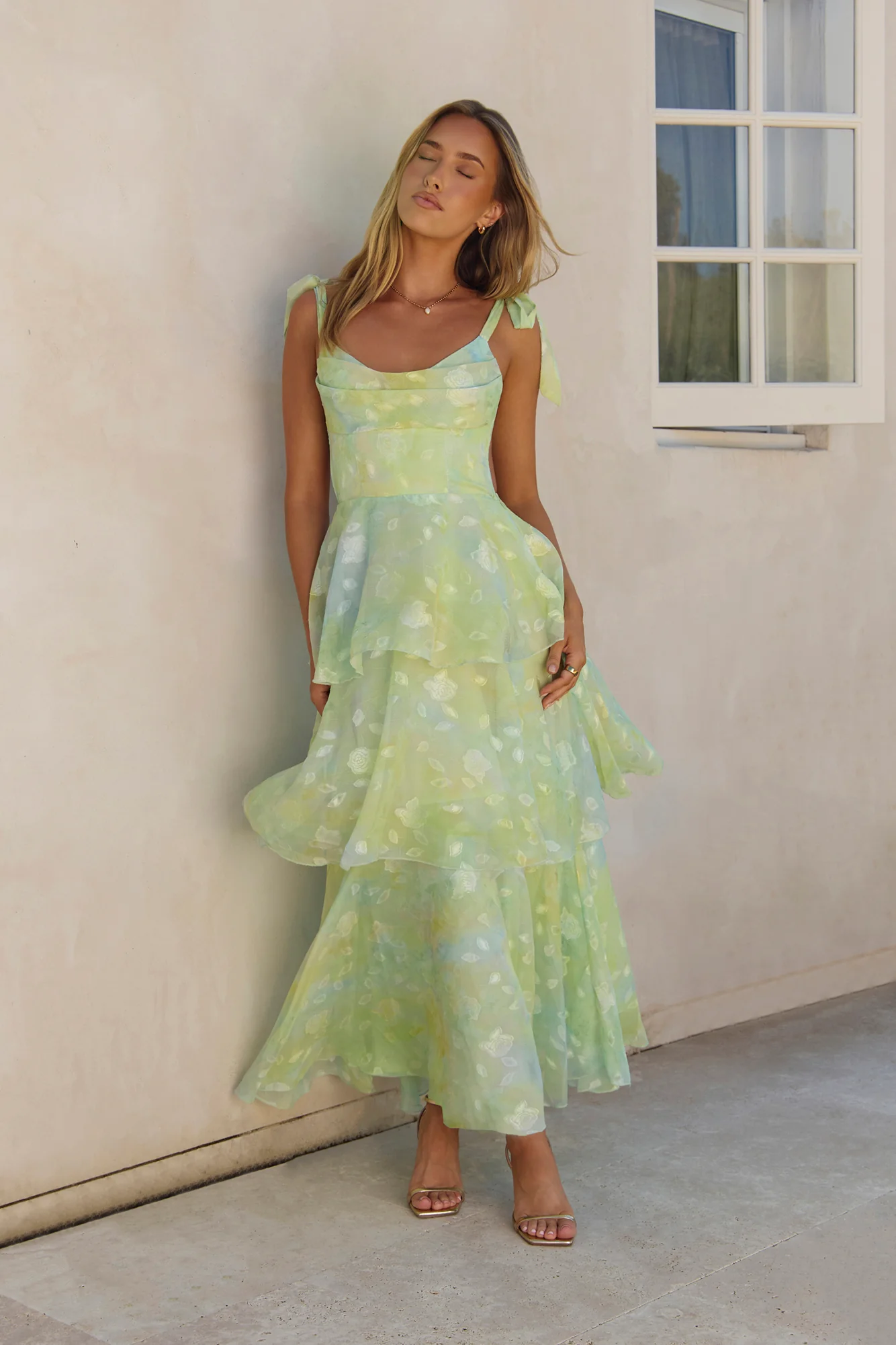 Breezy Meadows Maxi Dress Green - luluinthesky