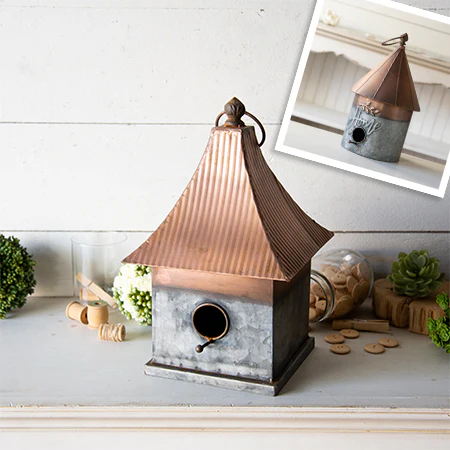 Copper and Galvanized Birdhouse, Pick Your Style