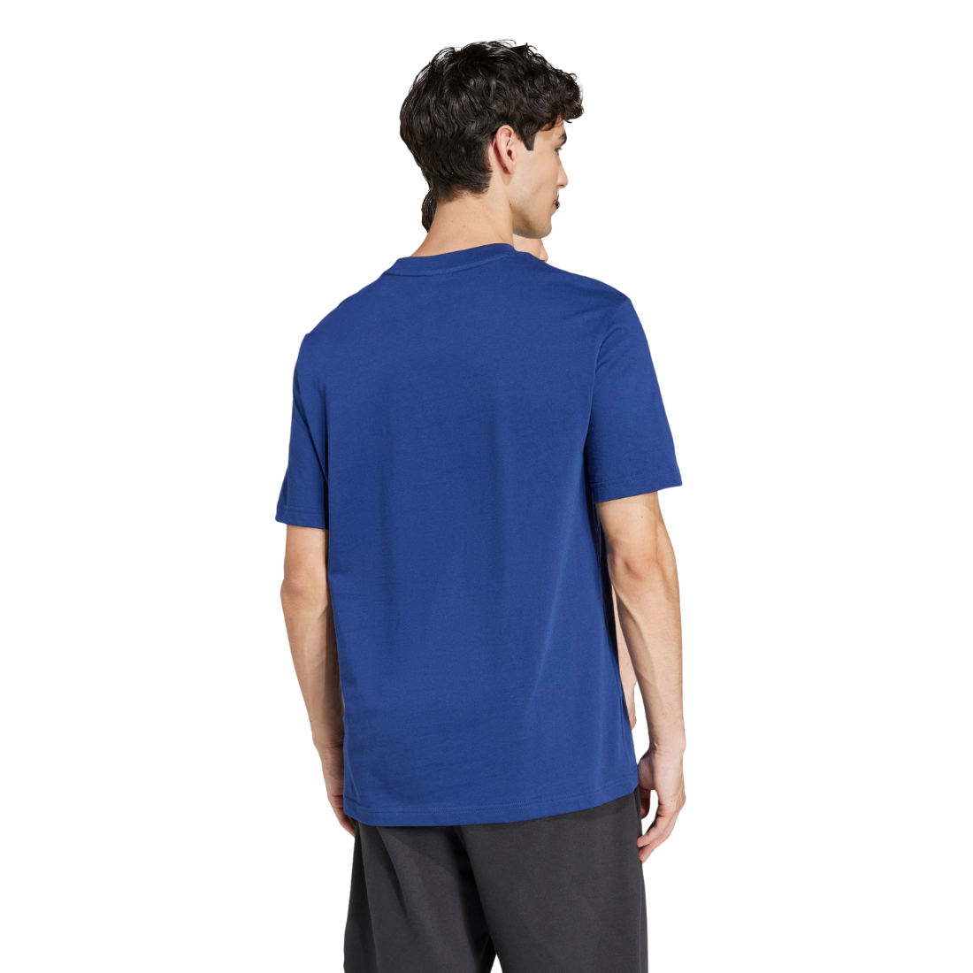 ADIDAS Essentials Small Logo Single Jersey Tee Men's  Round Neck Blue JF1093