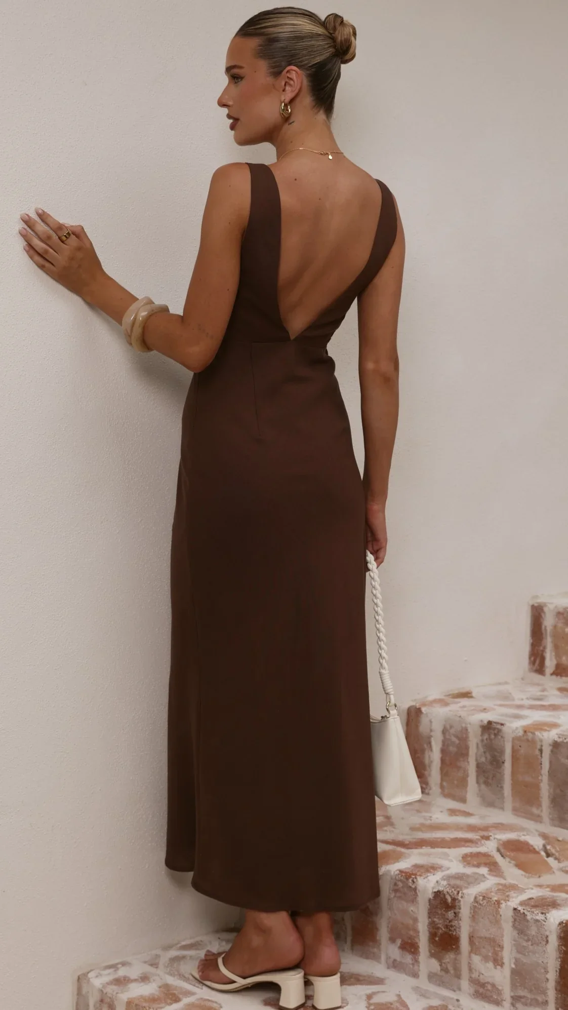 Sammie Linen Maxi Dress - Chocolate