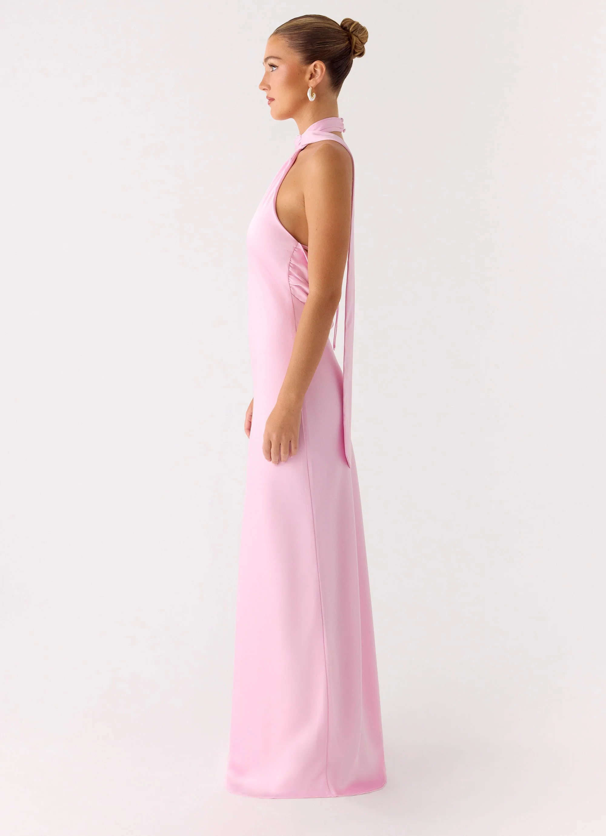 Keena Scarf Maxi Dress - Pink - luluinthesky