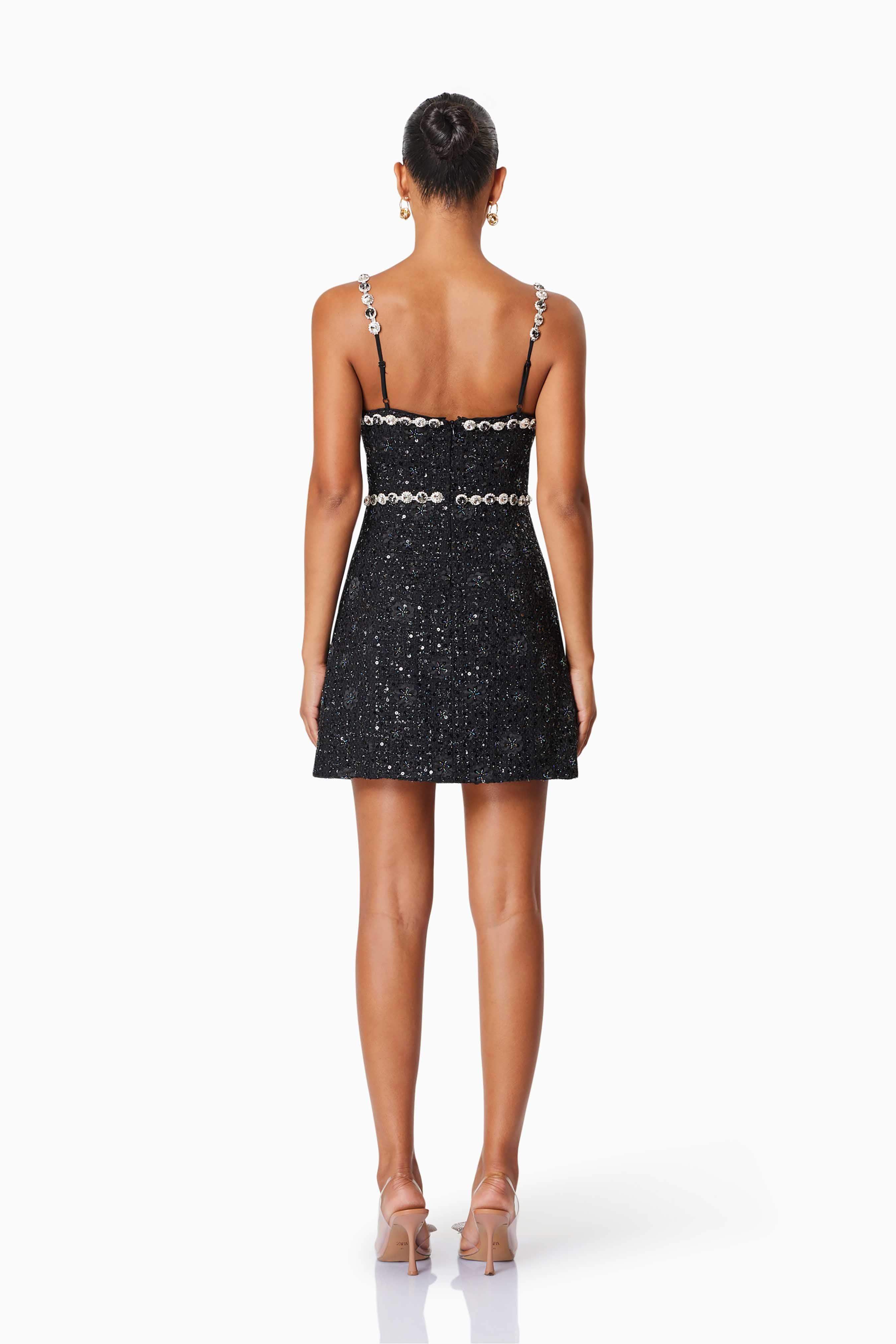 Adeline Mini Party Dress In Black