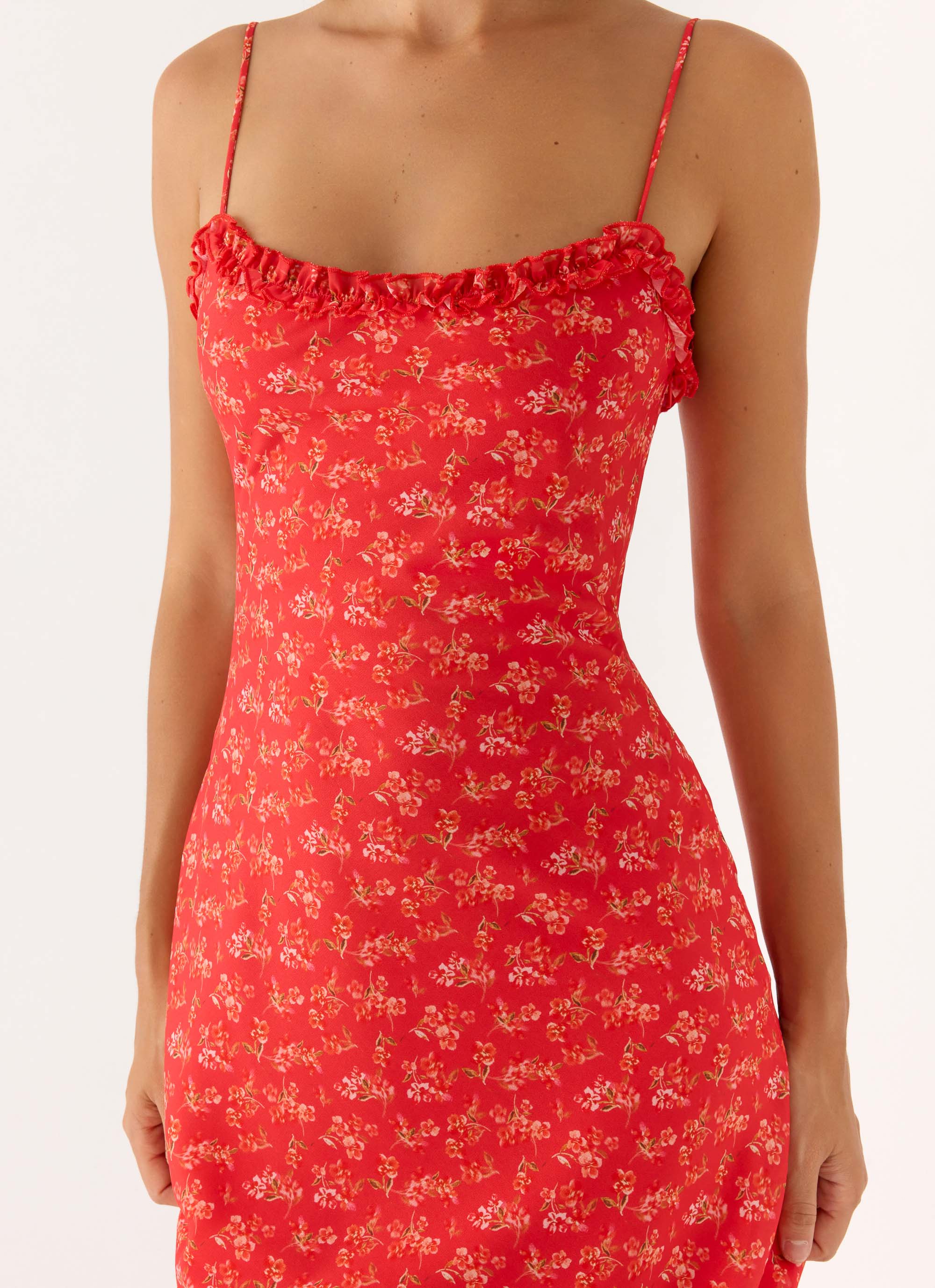 Kahlo Midi Dress - Magenta Red Rose - luluinthesky