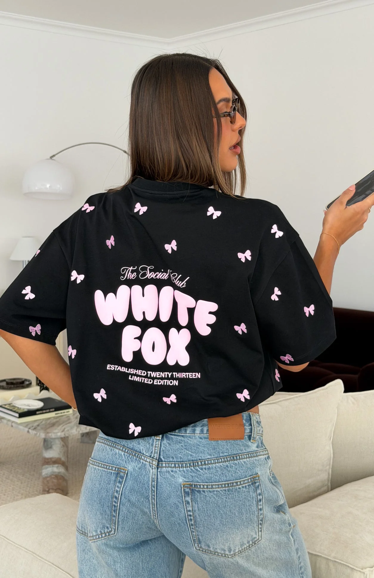 The Social Club Lottie Oversized Tee Black