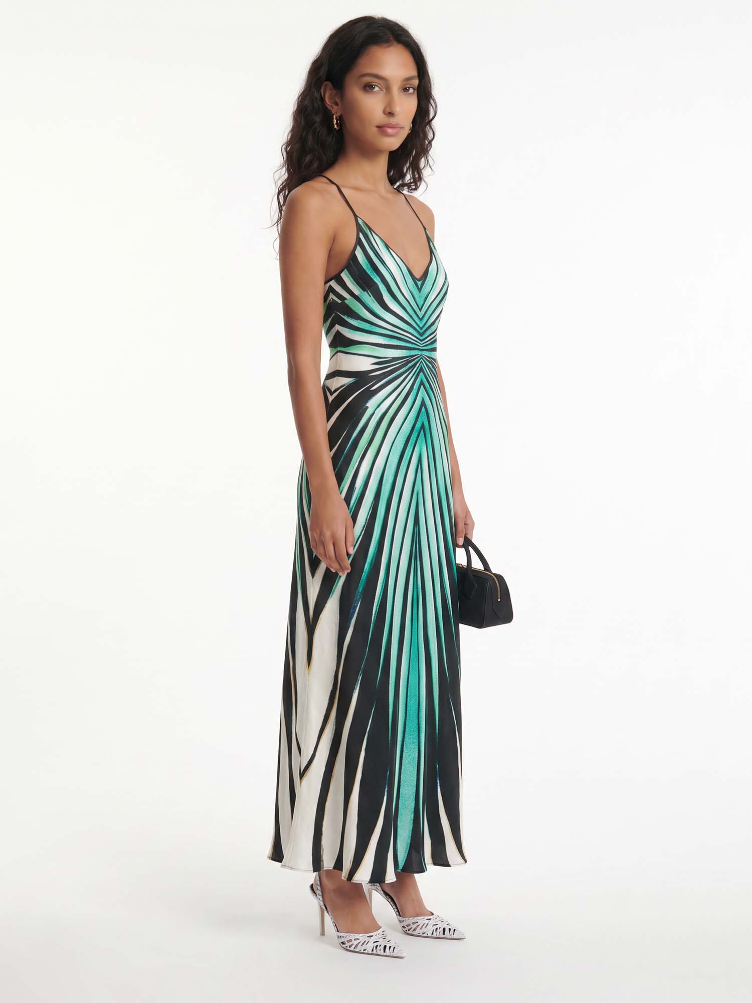 Abstract Linear Maxi Dress