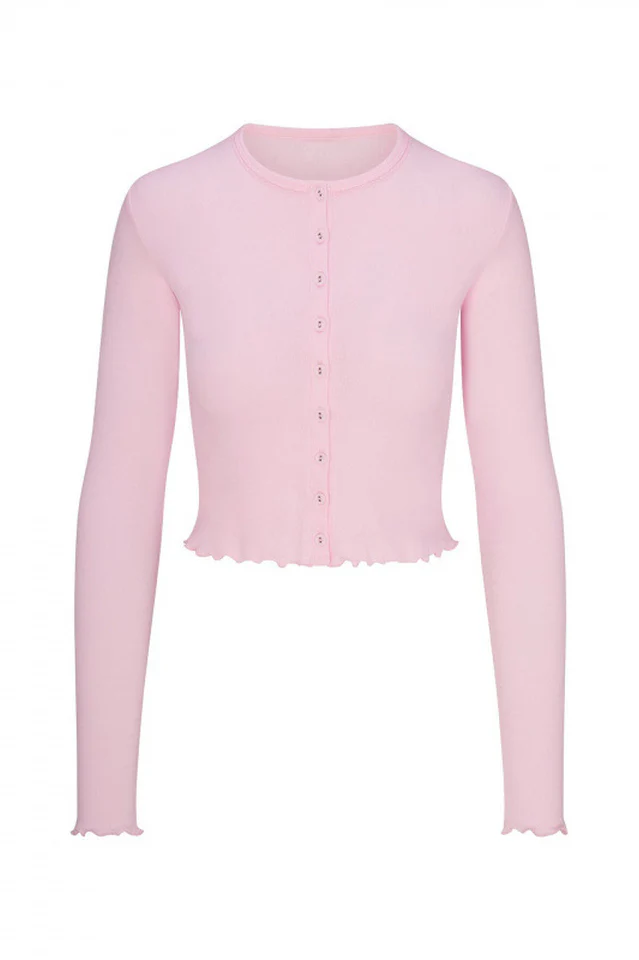 SKIMS Logo Pointelle Cardigan Set