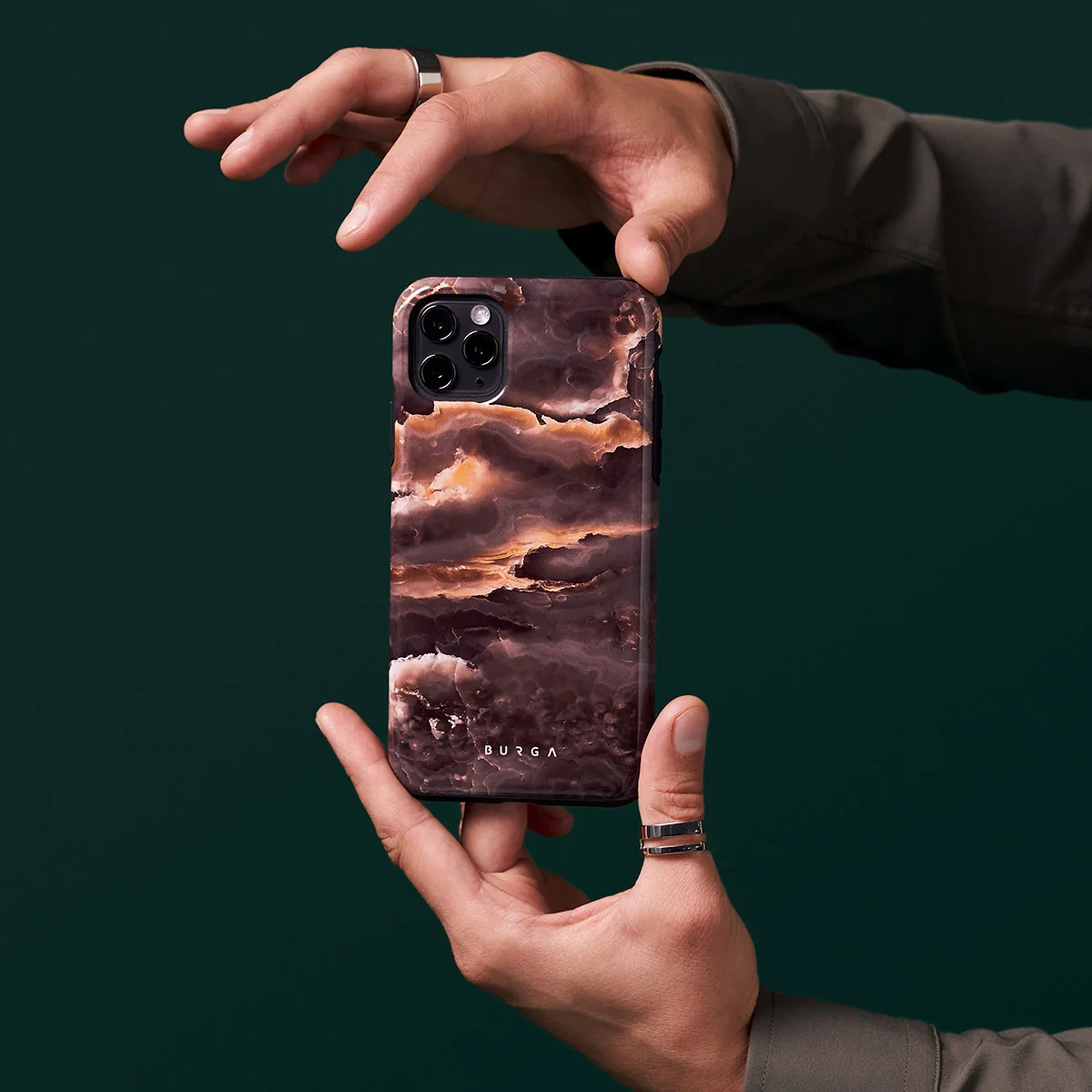 Fire Wood - Brown Marble iPhone 12 Mini ケース