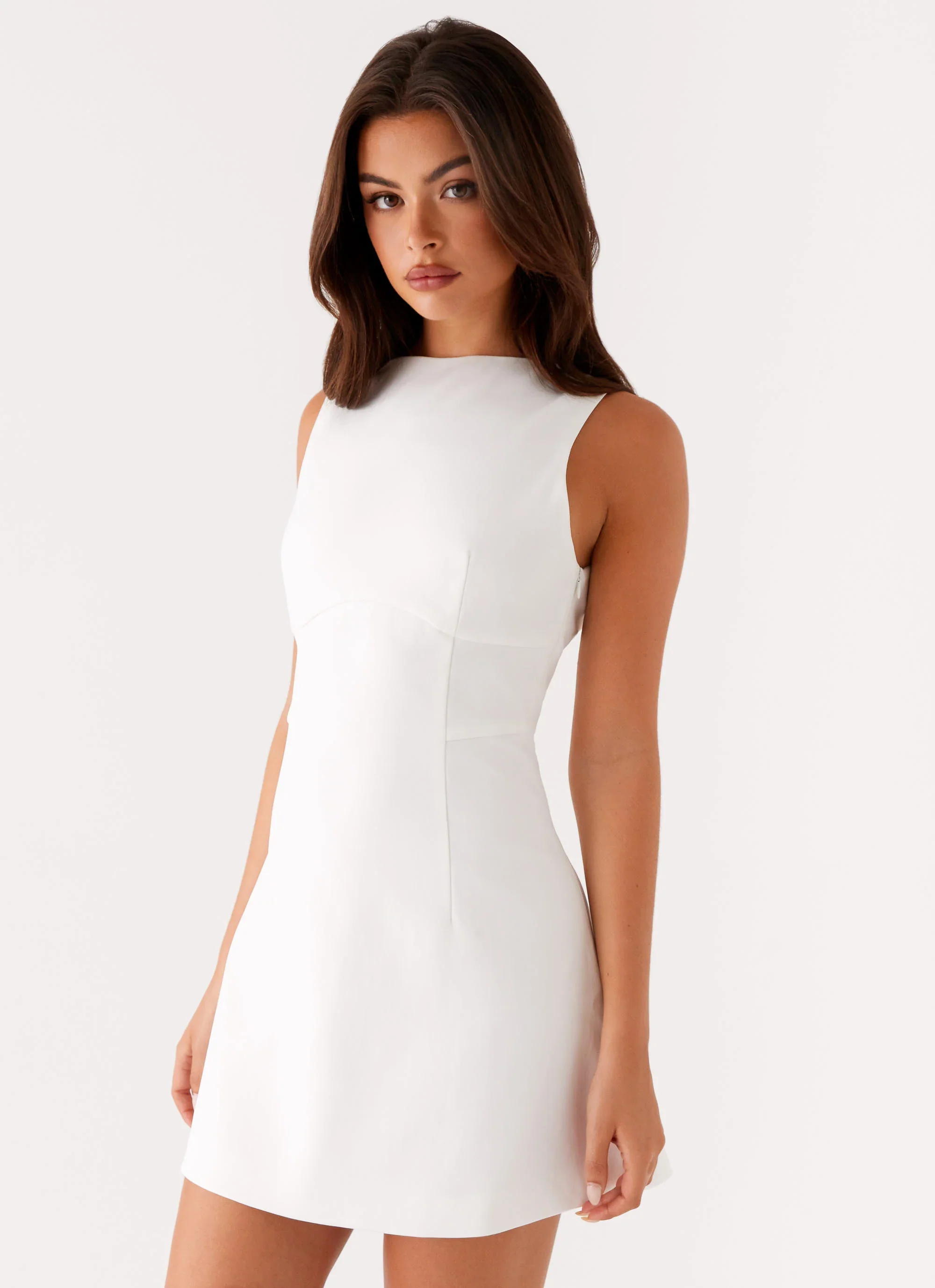 Lulita Mini Dress - White - luluinthesky