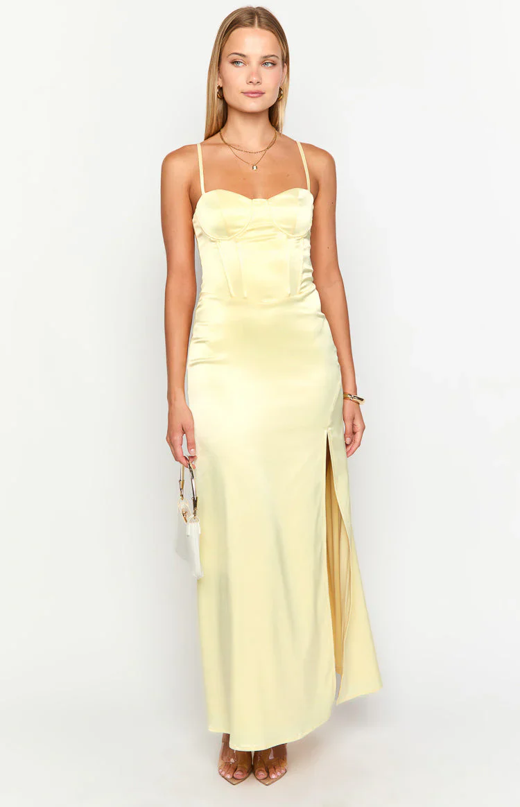 Lailani Yellow Corset Maxi Dress