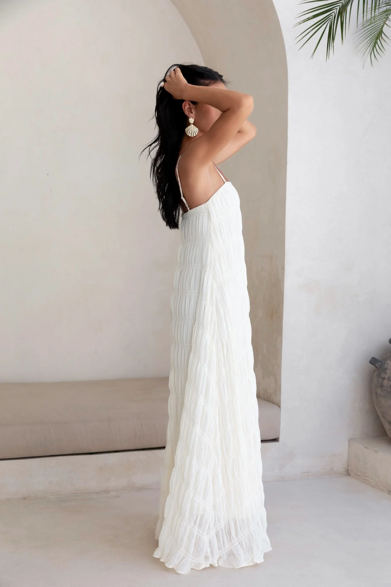 Louisiana Maxi Dress Shell - luluinthesky