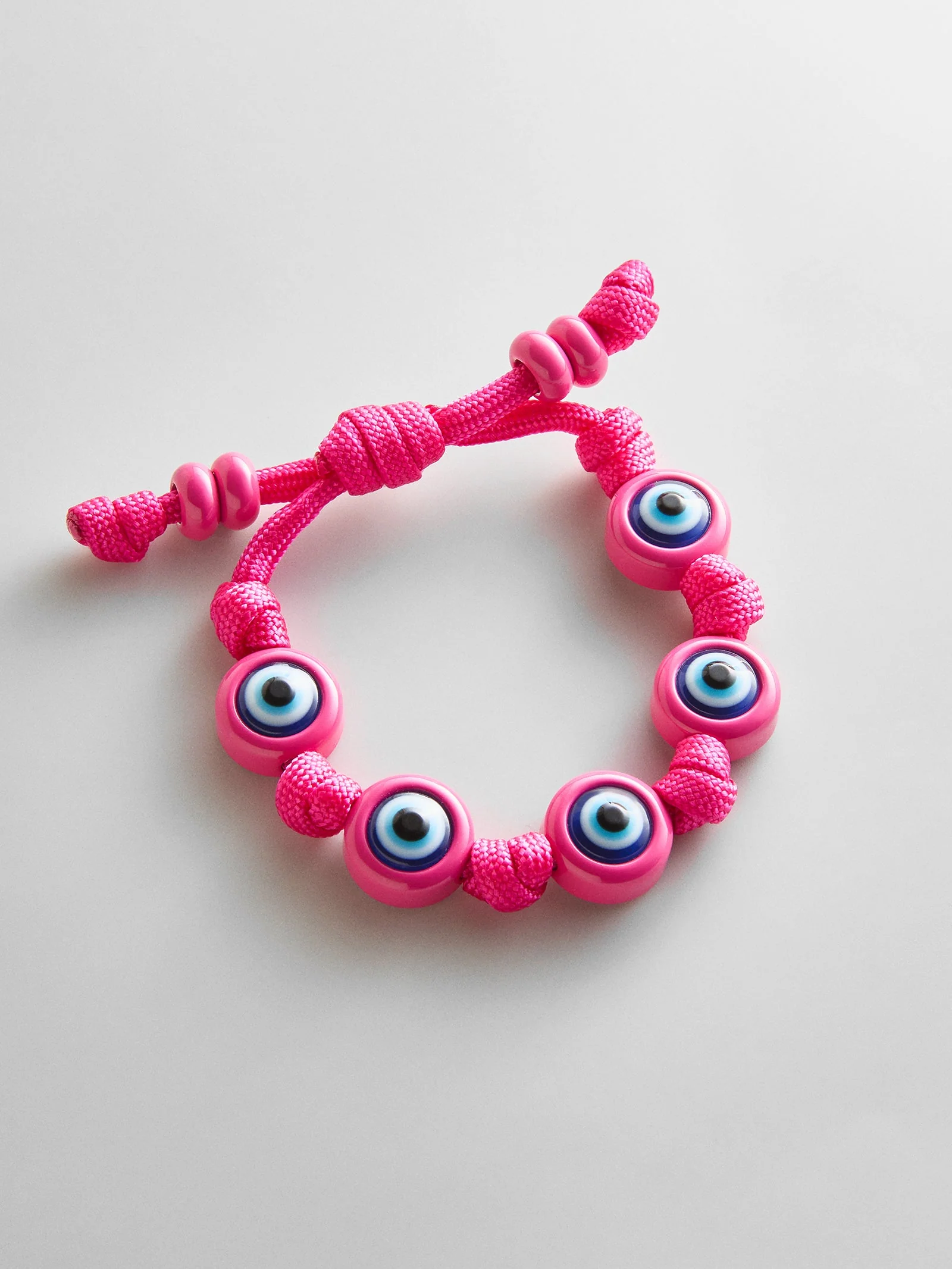 Knotty Good Eye Cord Bracelet  - Fuchsia