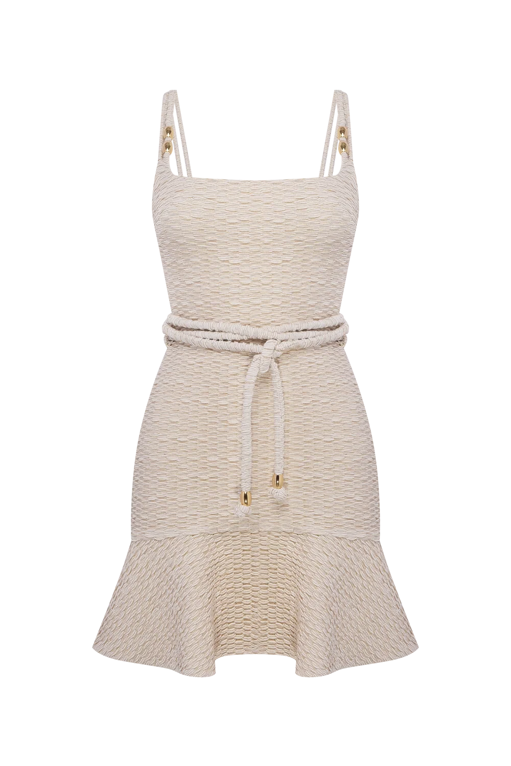 Golden Knit Mini Dress