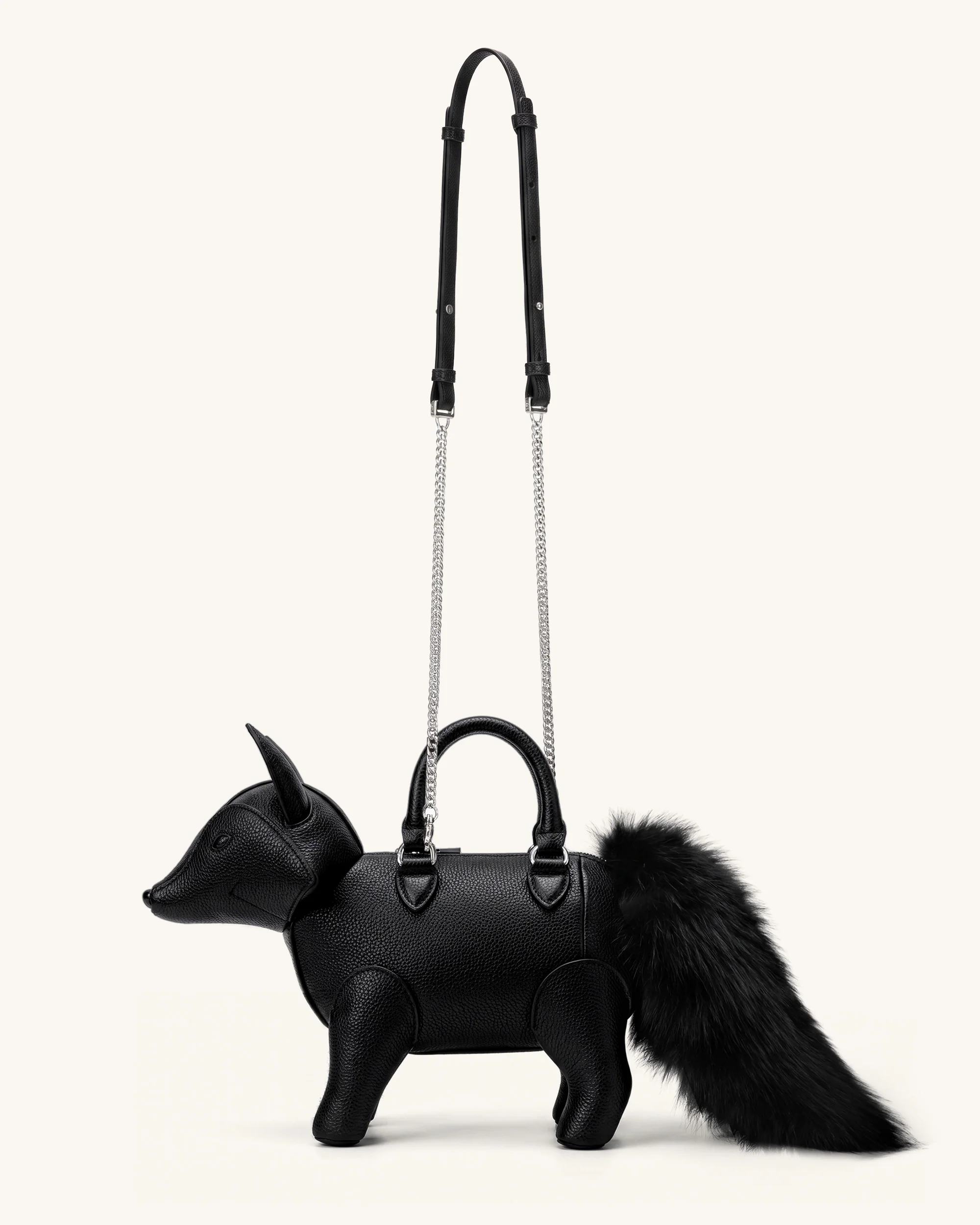 Kai Fox Shaped Top Handle Bag - Black