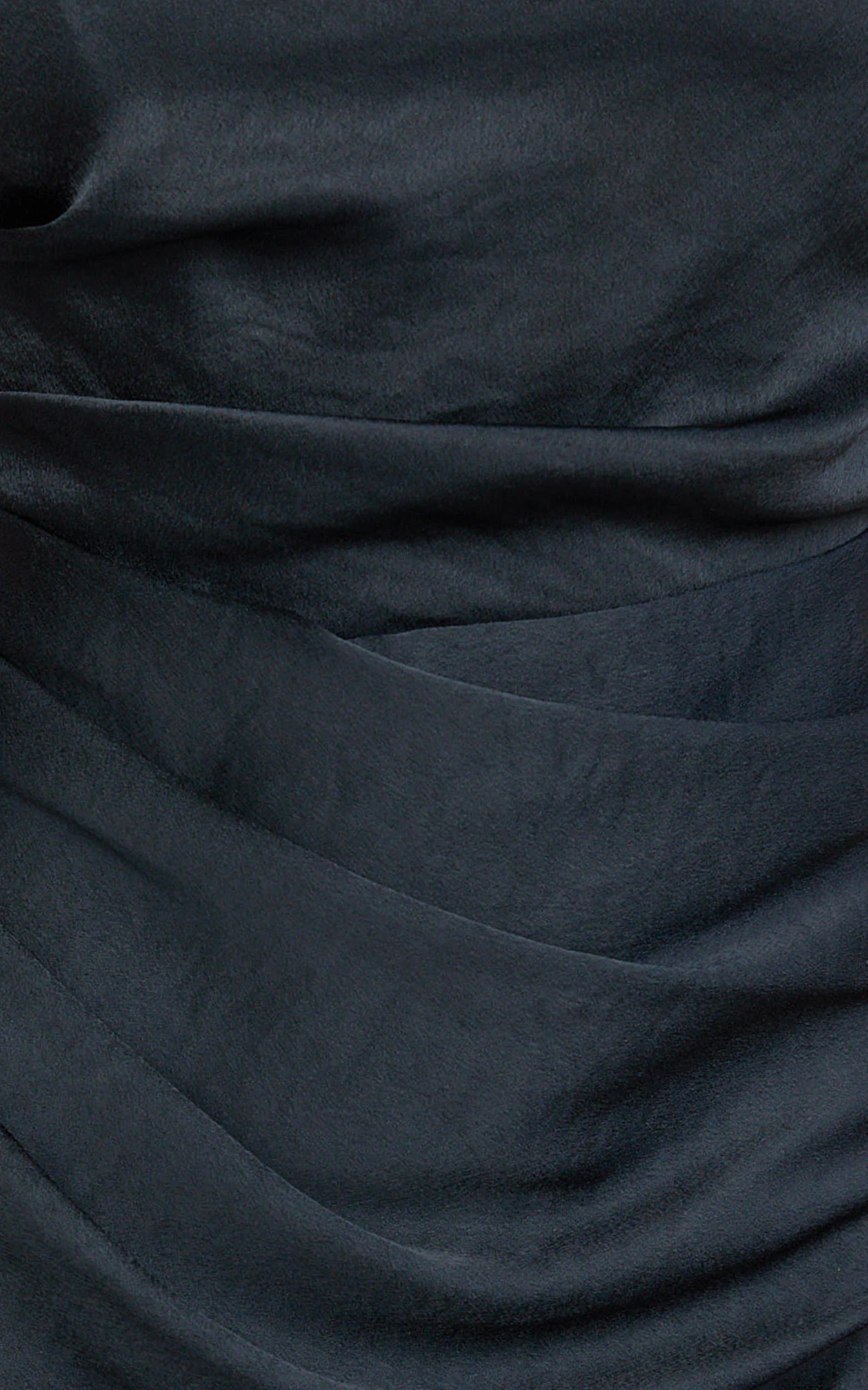 Rumi Midi Dress - Rushed Bodiest Satin Dress in Navy