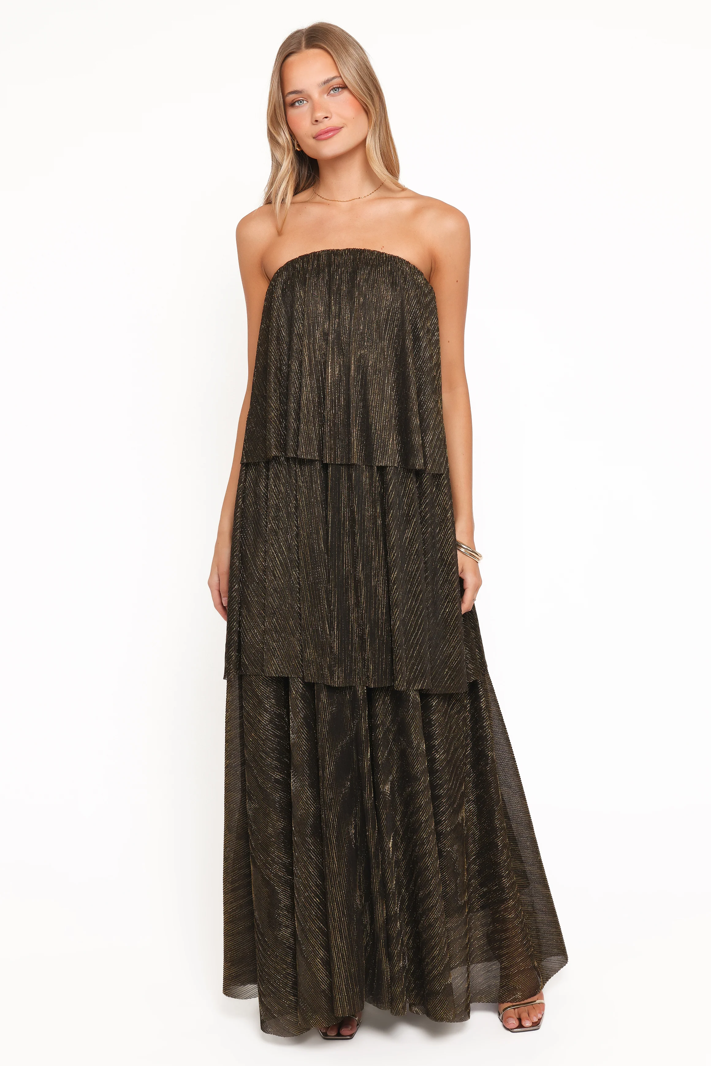 Bloom Strapless Maxi Dress - Black