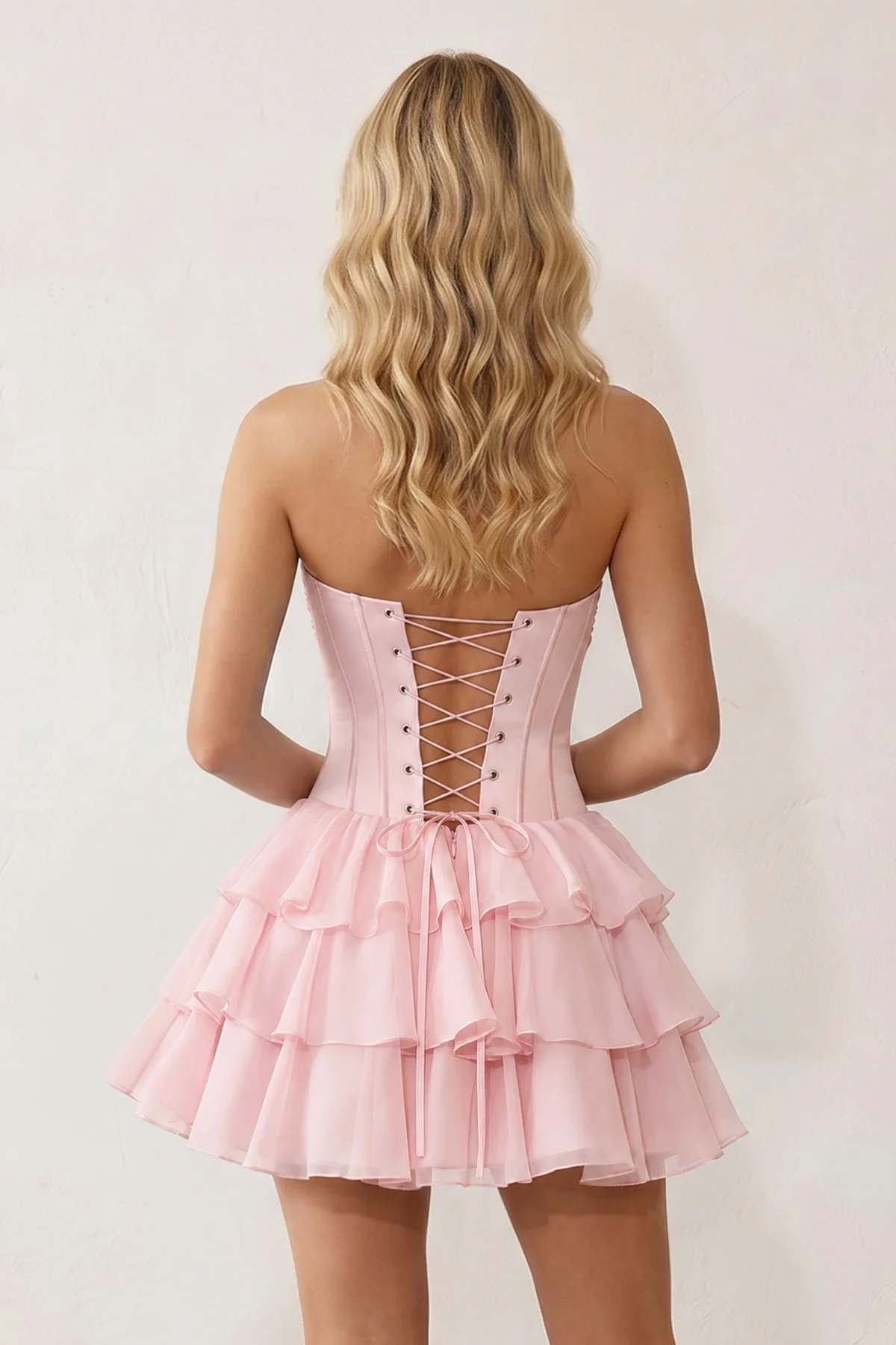 Sky Blue 3D-Flower Sweetheart Cut-Out Ruffled A-Line Satin Homecoming Dress