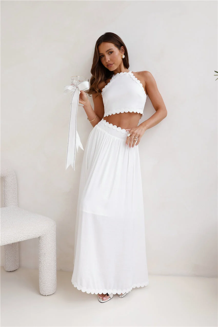Linked Together Crop Top White - luluinthesky