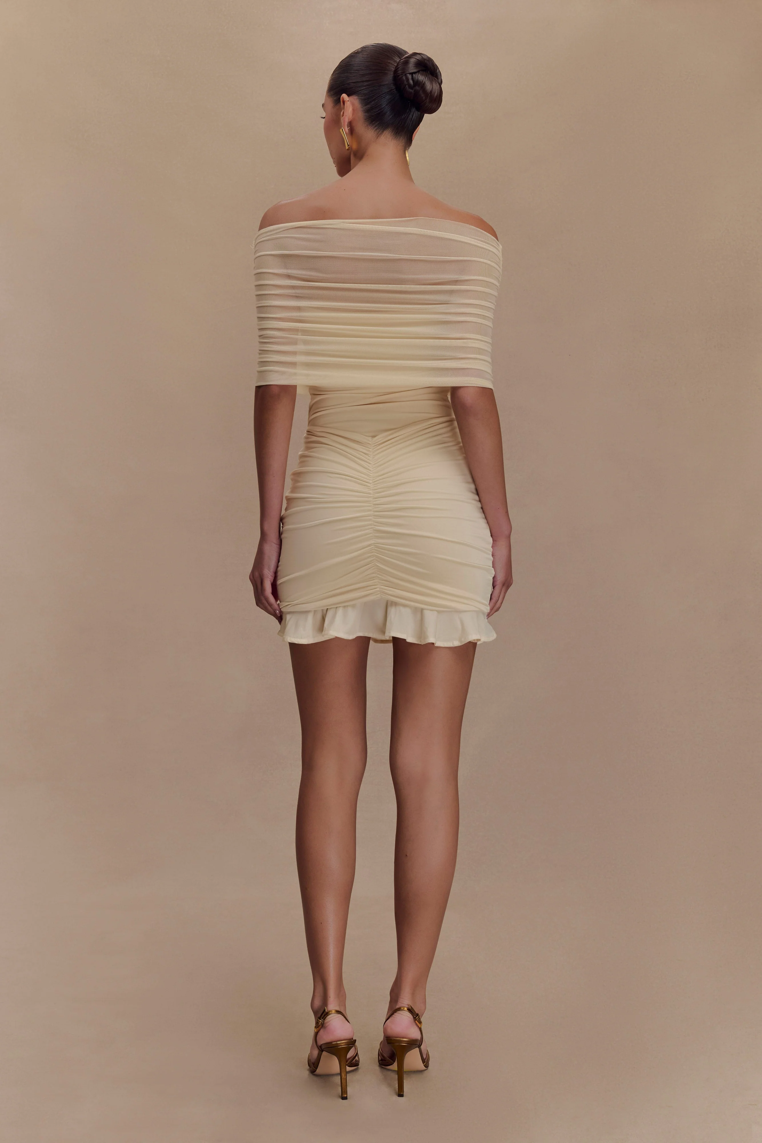 Caspian-Slinky-And-Mesh-Off-Shoulder-Mini-Dress-Ivory