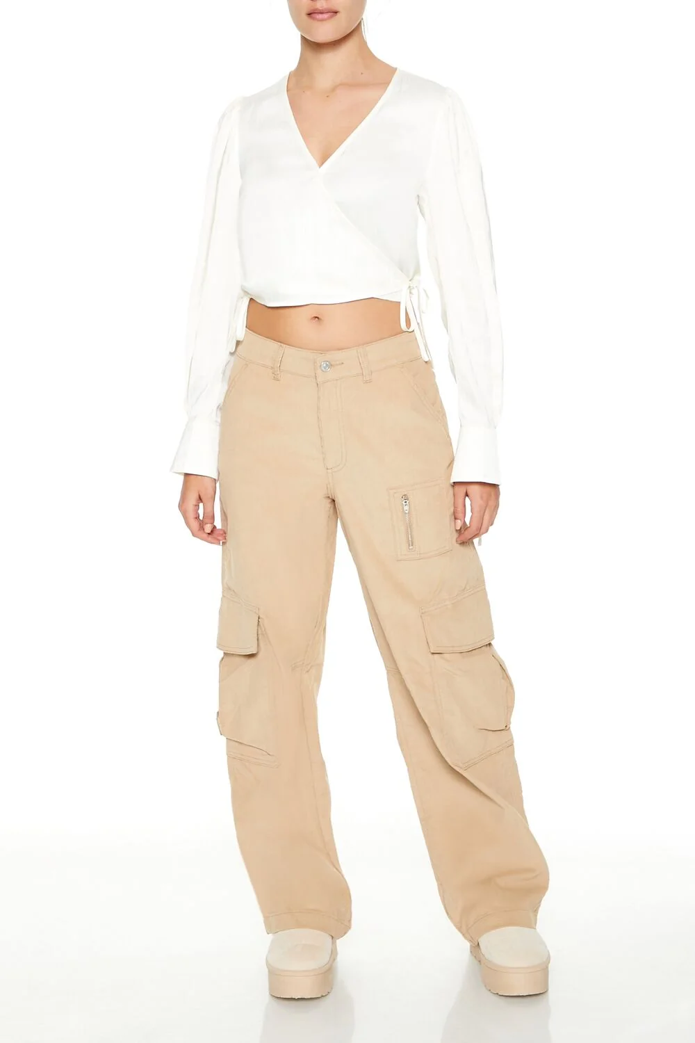 Tie-Front Wrap Crop Top