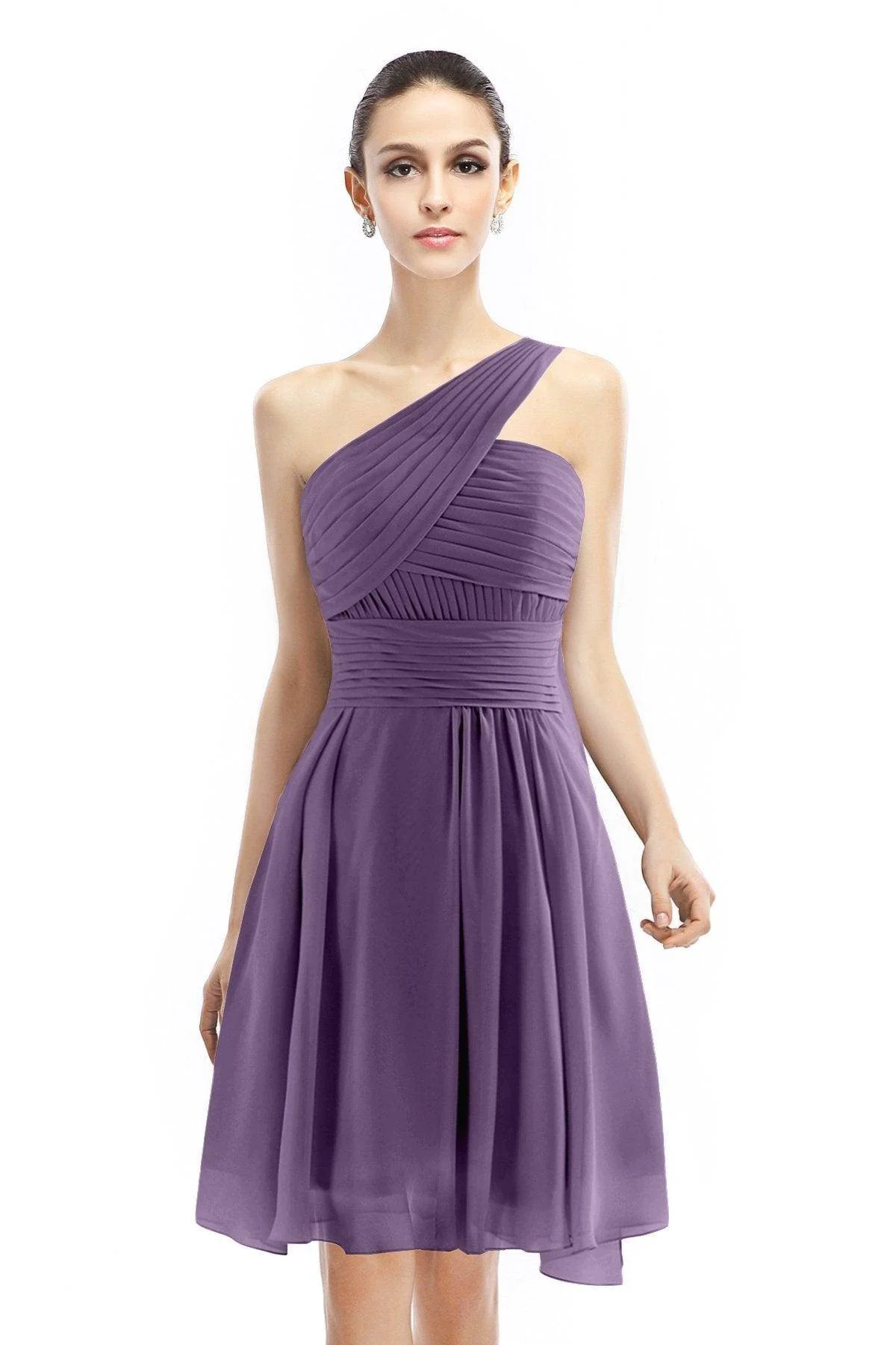 A-Line Knee Length Chiffon Bridesmaid Dress COZK1401C