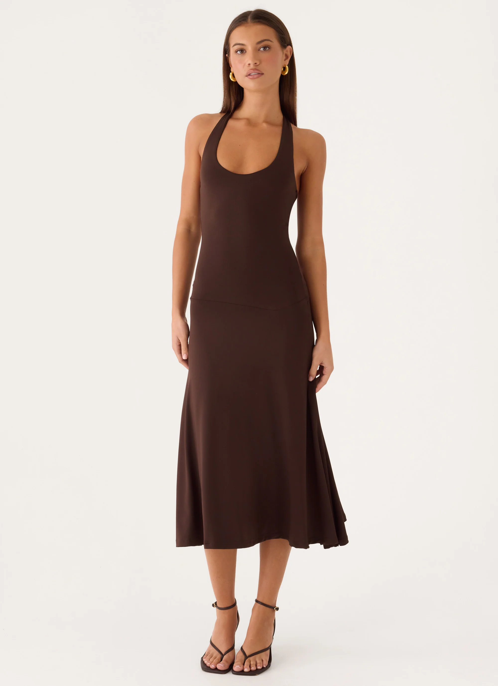 Klyne Midi Dress - Chocolate