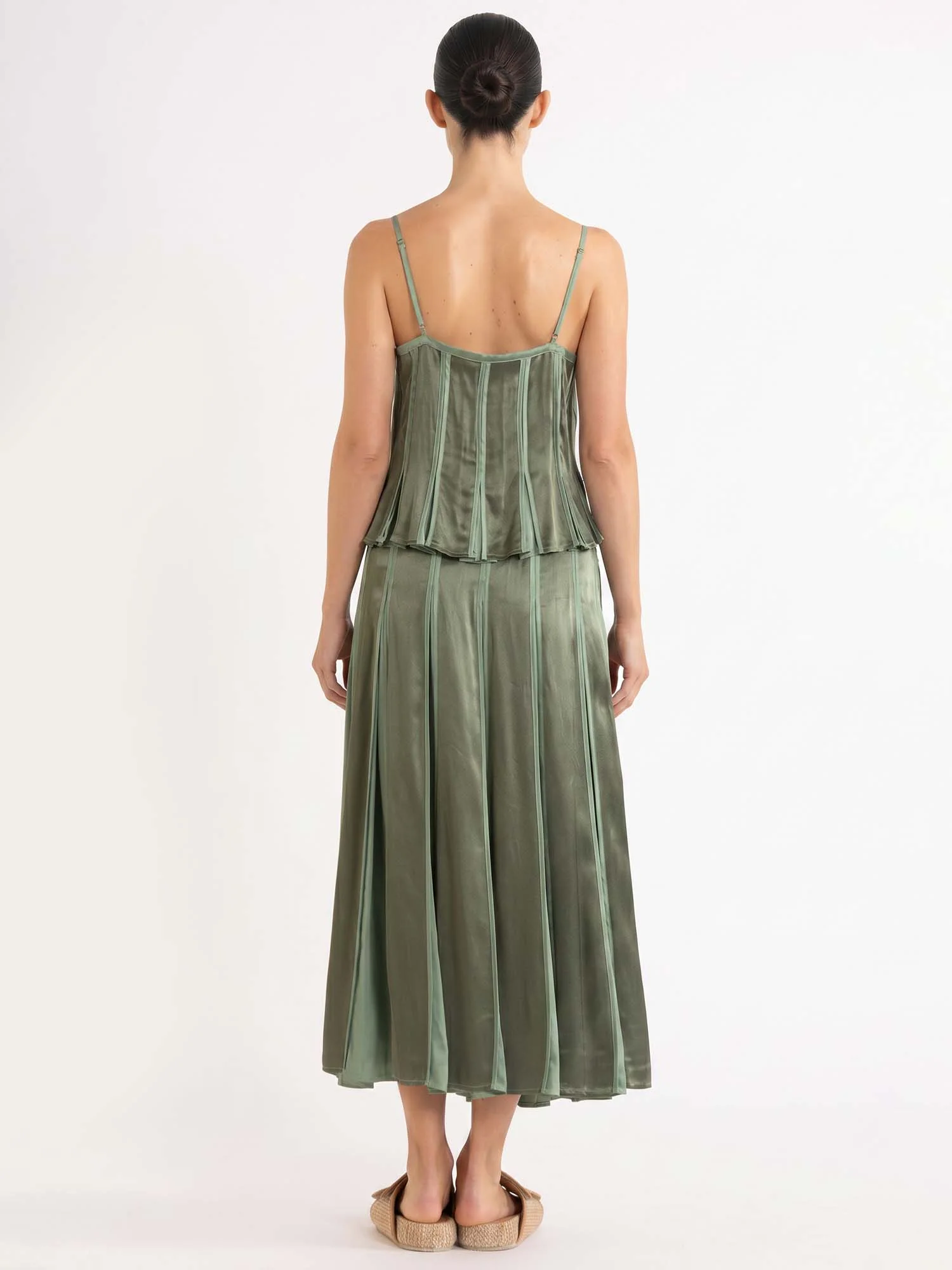 Sage Pleat Skirt