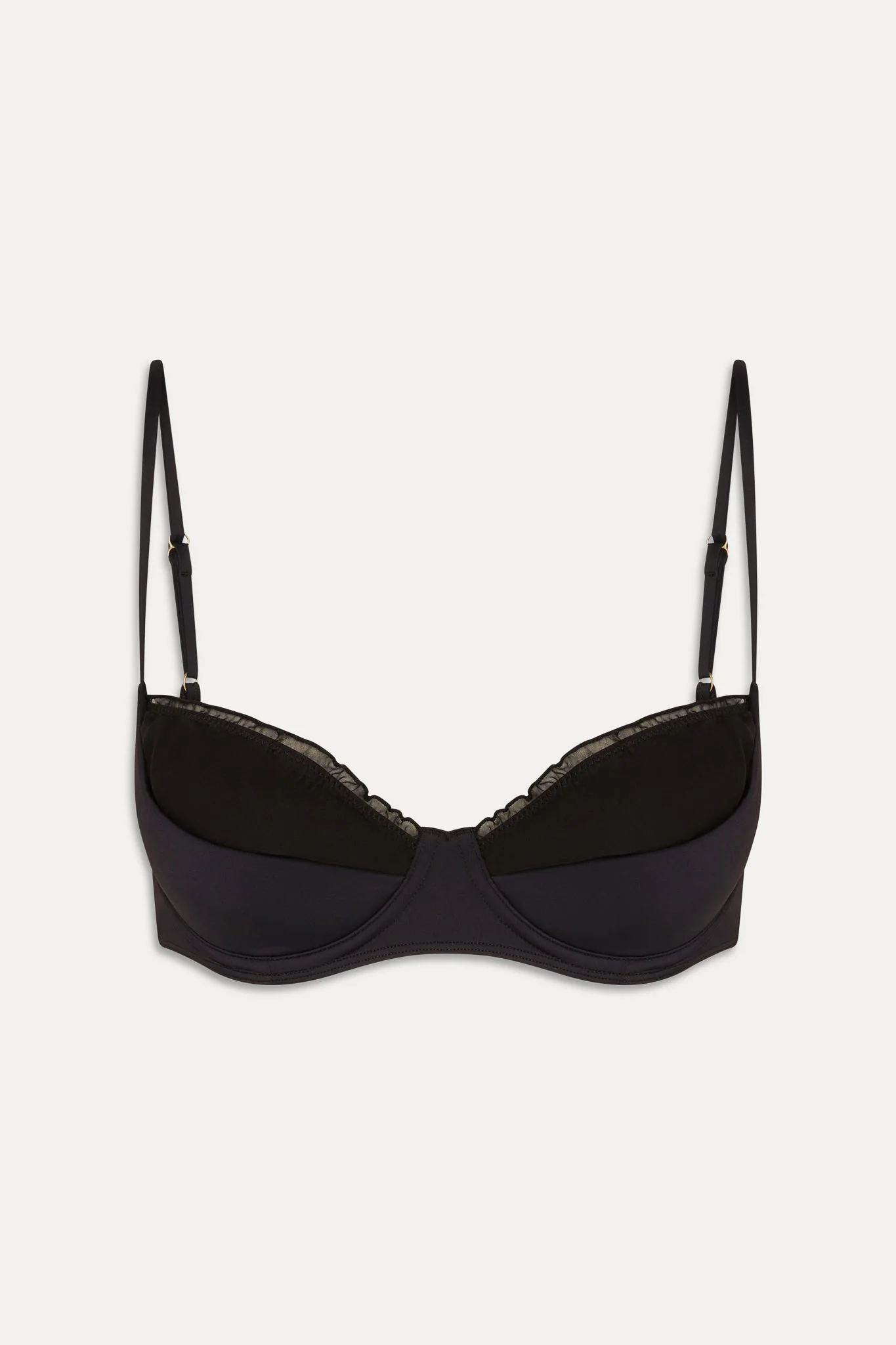 Austin Ruffle Underwire Bikini Top - Black