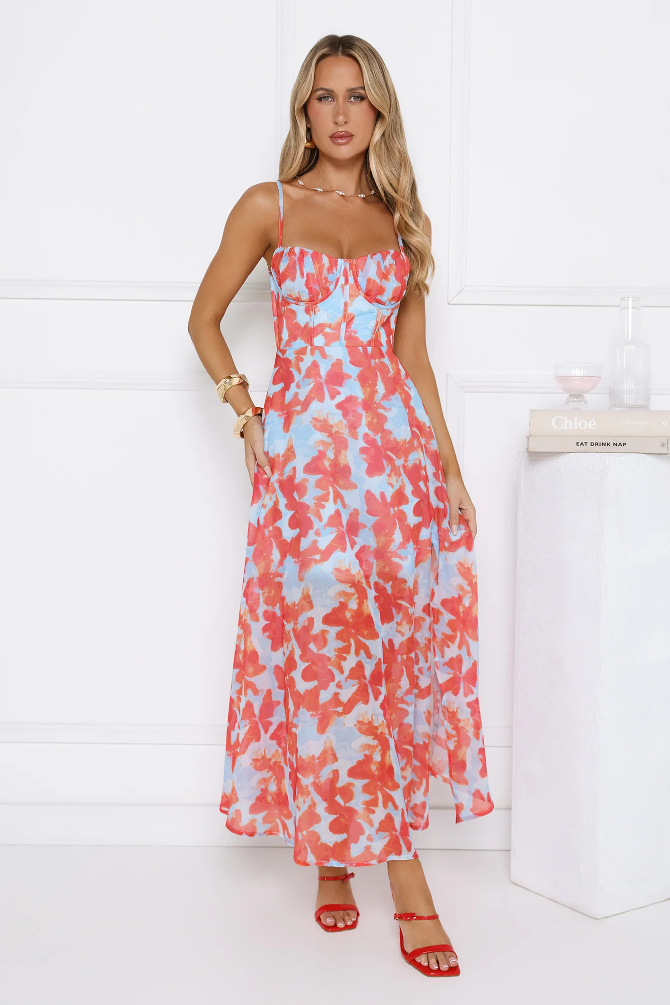 All Eyes Here Maxi Dress Blue