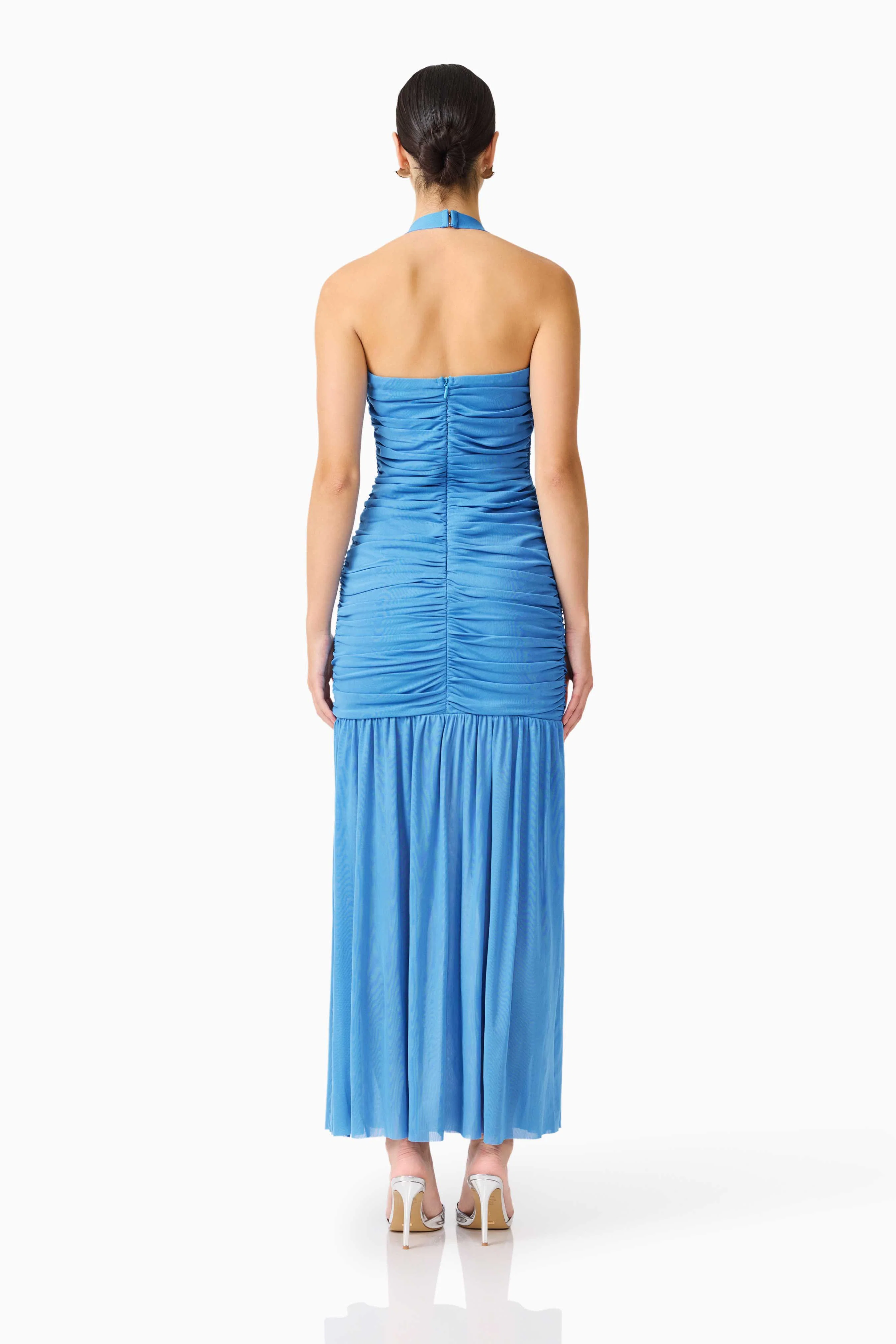 Elena Halter Gown in Blue