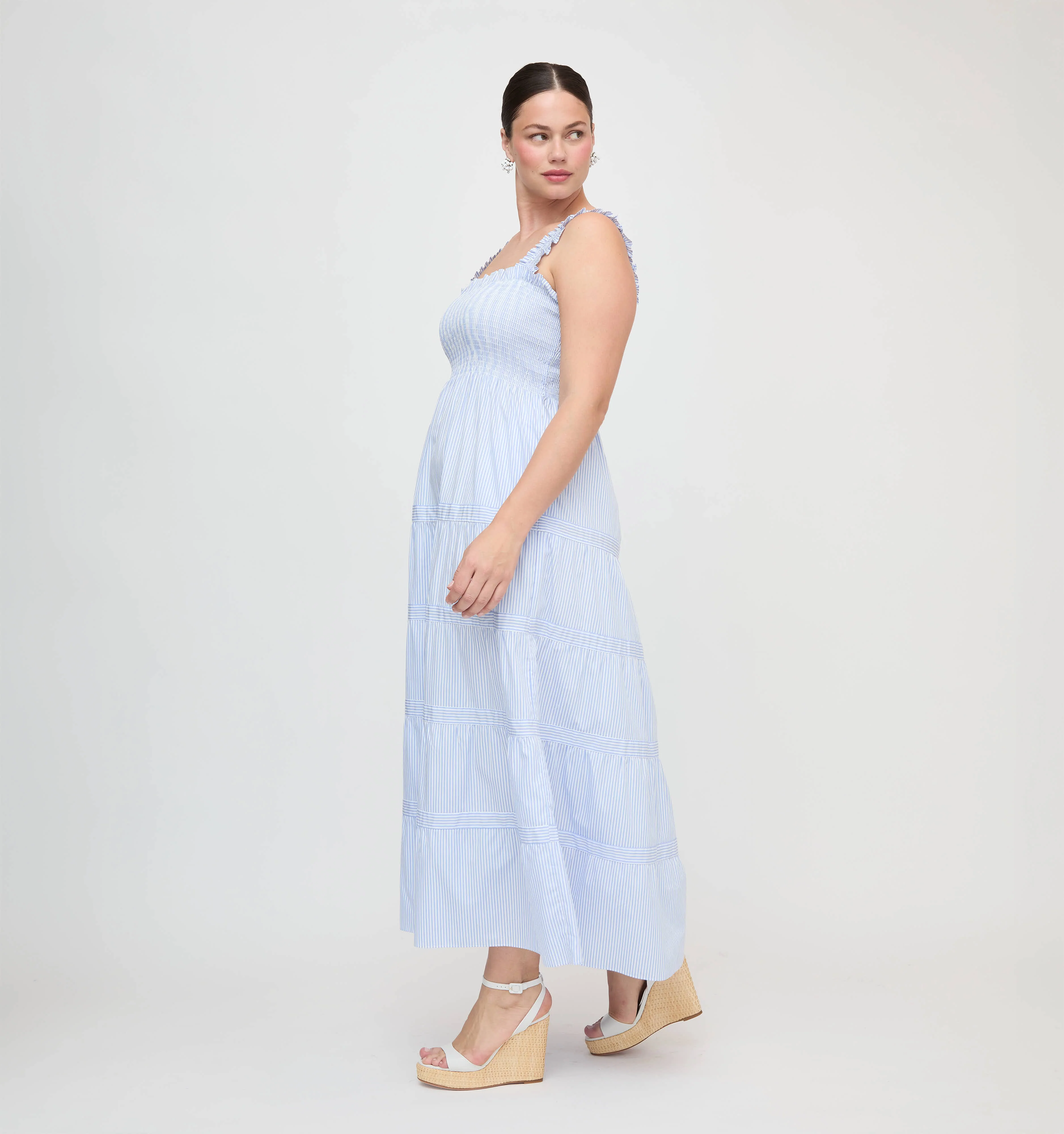 The Goldie Nap Dress - Blue/White Stripe