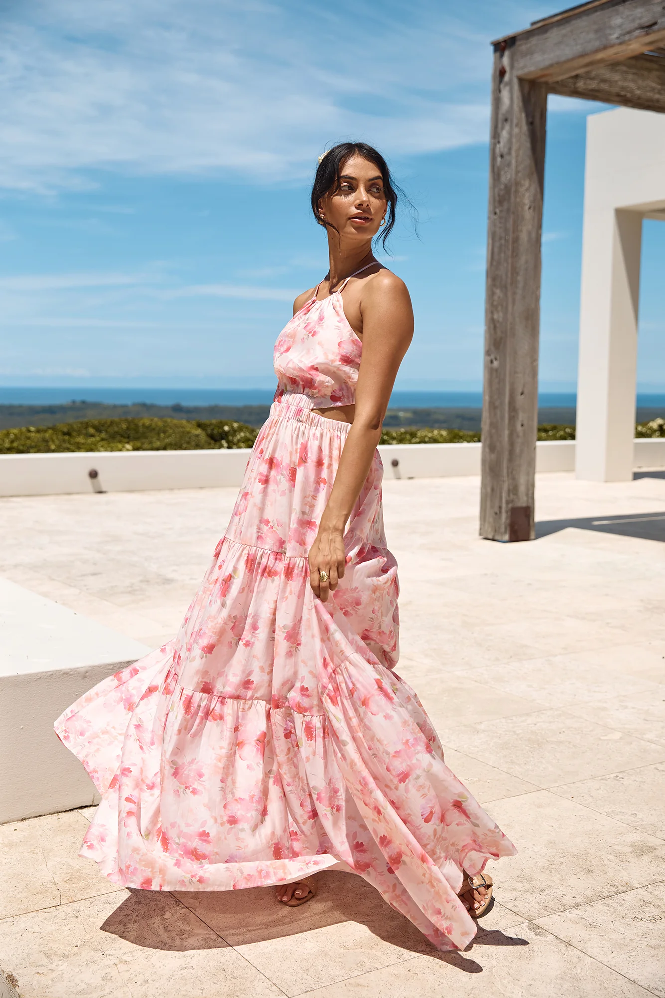Sunset Soiree Maxi Dress Pink