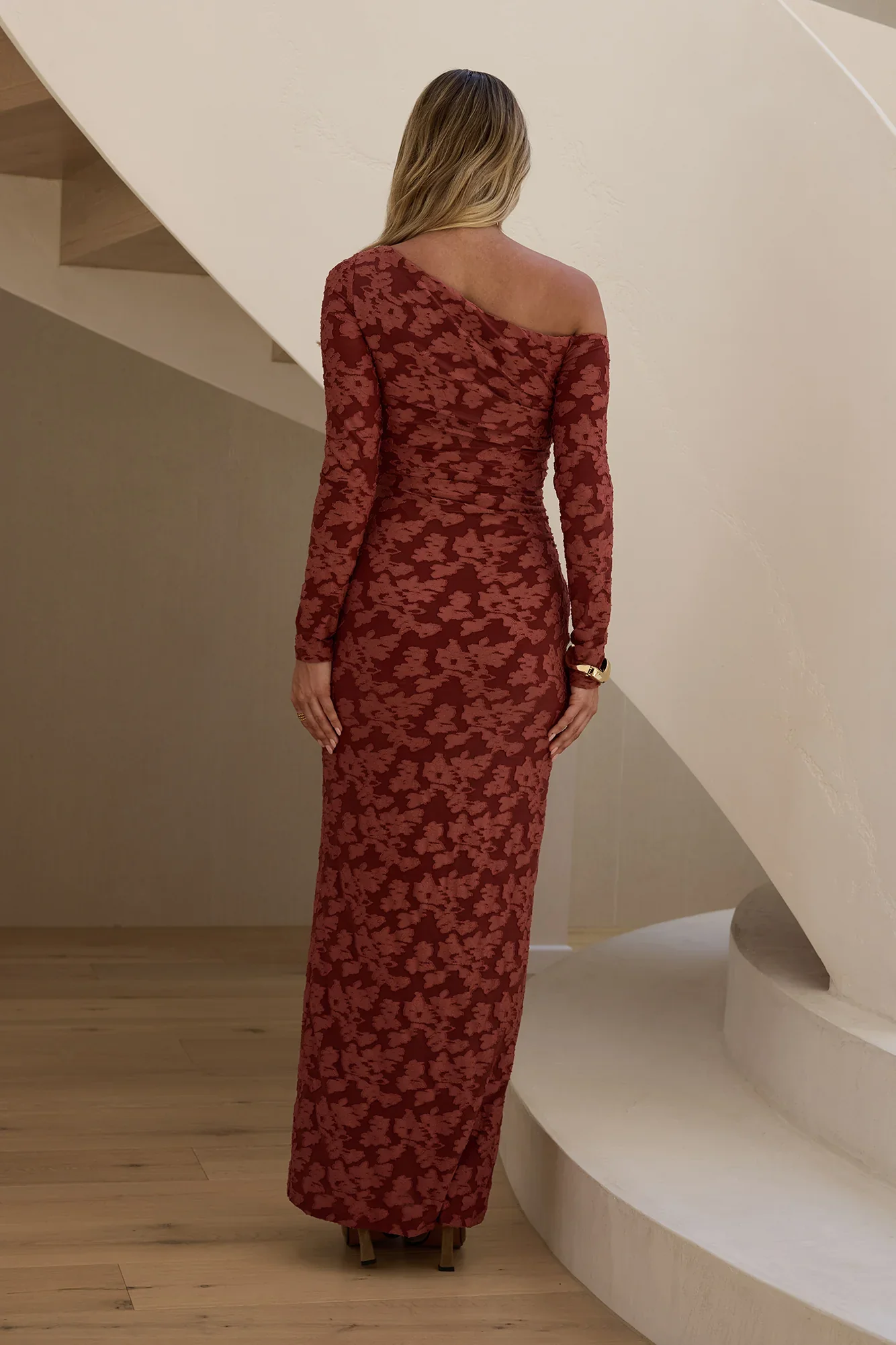 Landing In Love Long Sleeve Maxi Dress Wine