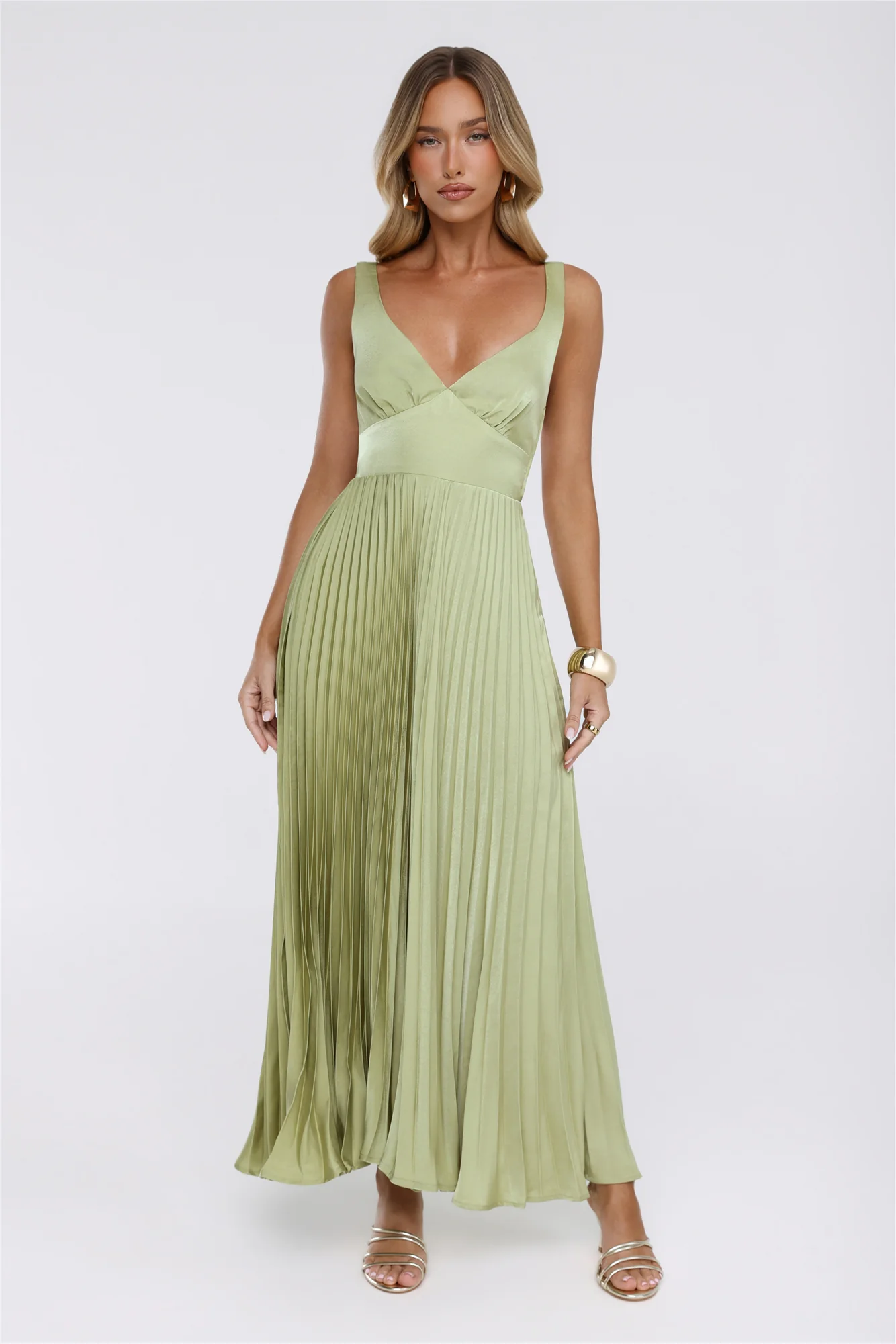 Dazzling Opulence Maxi Dress Lime