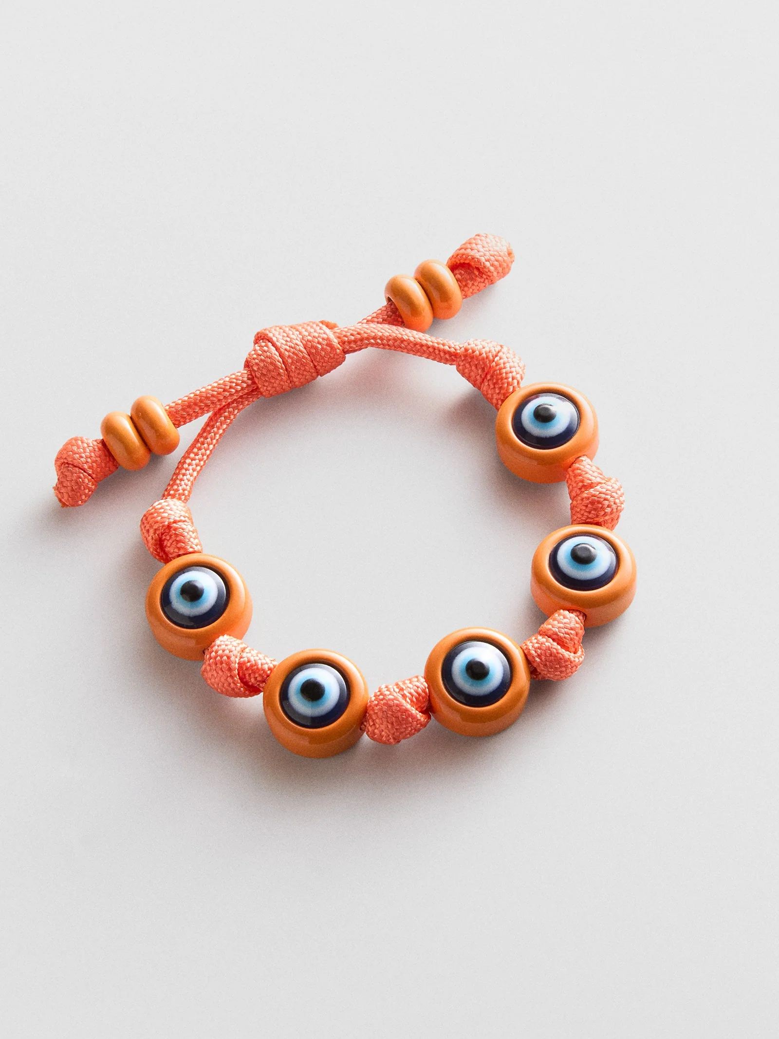 Knotty Good Eye Cord Bracelet  - Tangerine